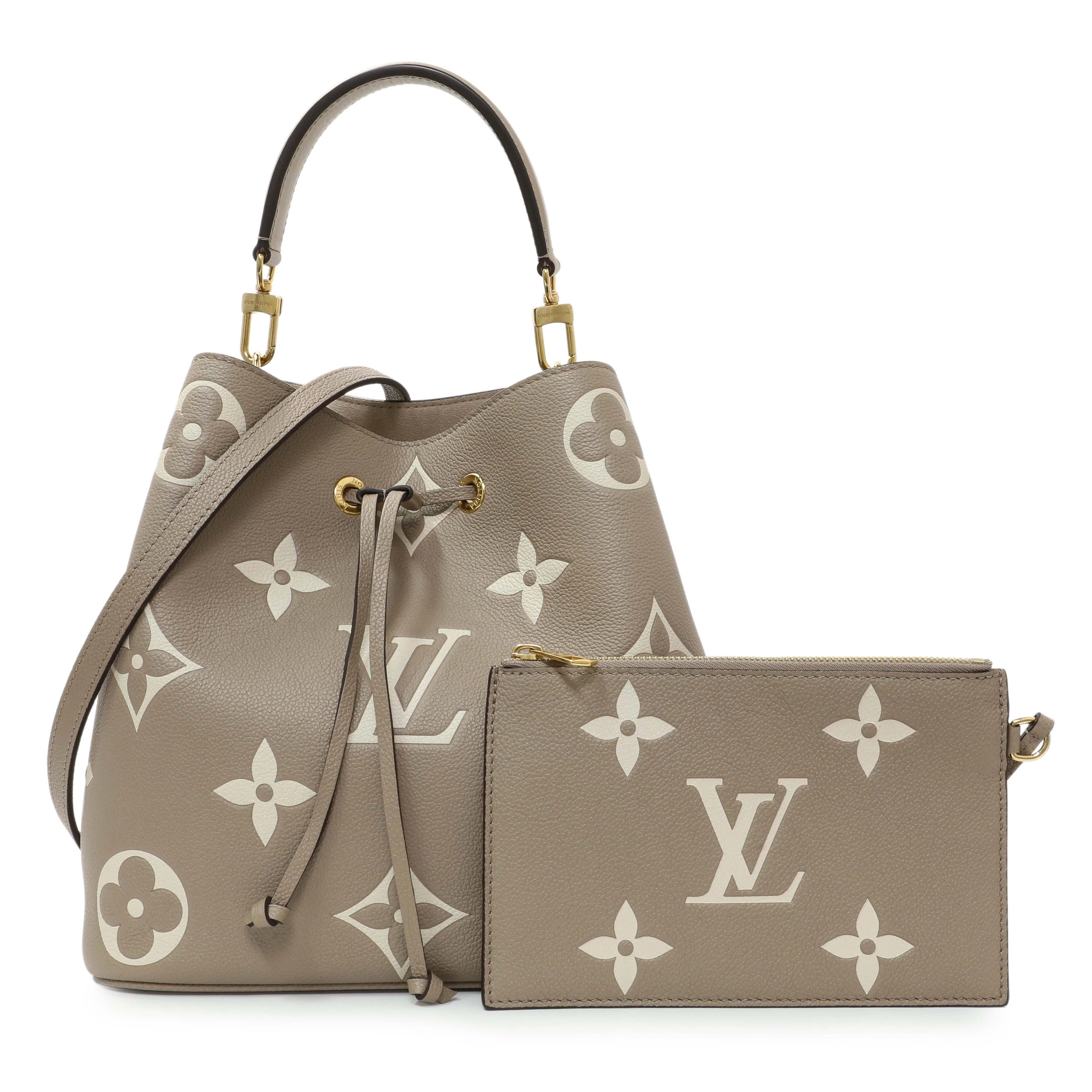 Louis Vuitton Tourterelle Creme Empreinte Monogram Giant Neonoe MM