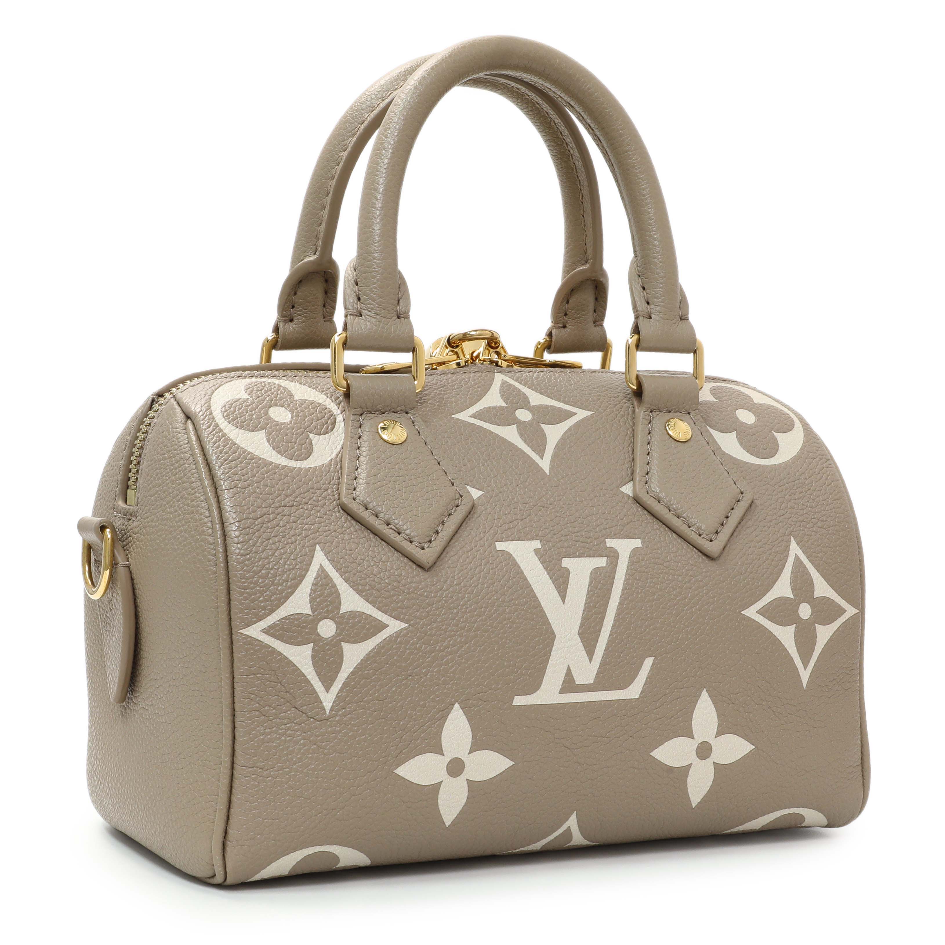 Louis Vuitton Tourterelle Creme Empreinte Monogram Giant Speedy 20 Bandouliere - Image 2