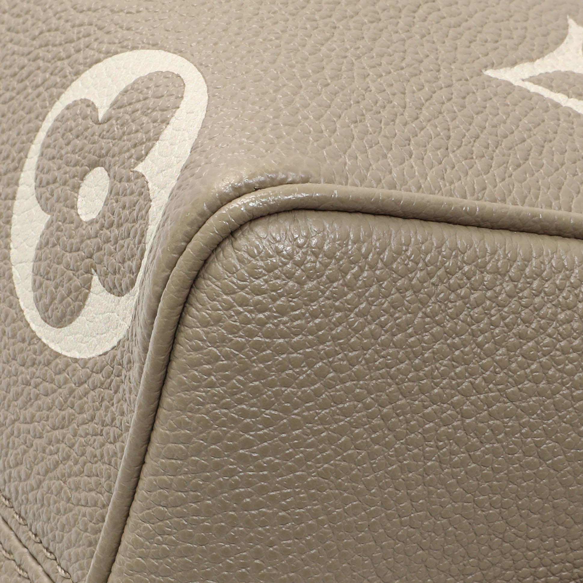 Louis Vuitton Tourterelle Creme Empreinte Monogram Giant Speedy 20 Bandouliere - Image 5