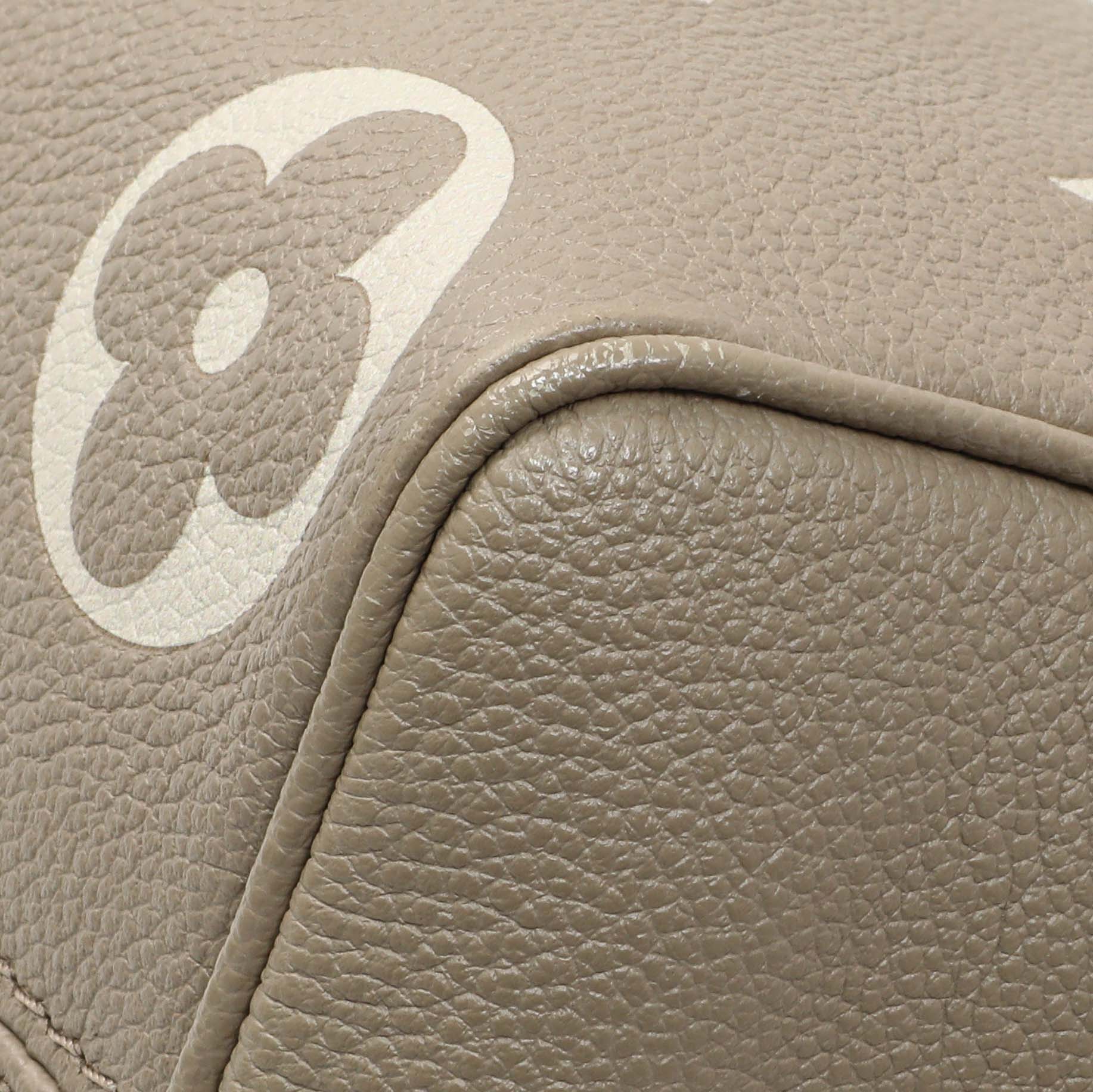 Louis Vuitton Tourterelle Creme Empreinte Monogram Giant Speedy 20 Bandouliere - Image 7
