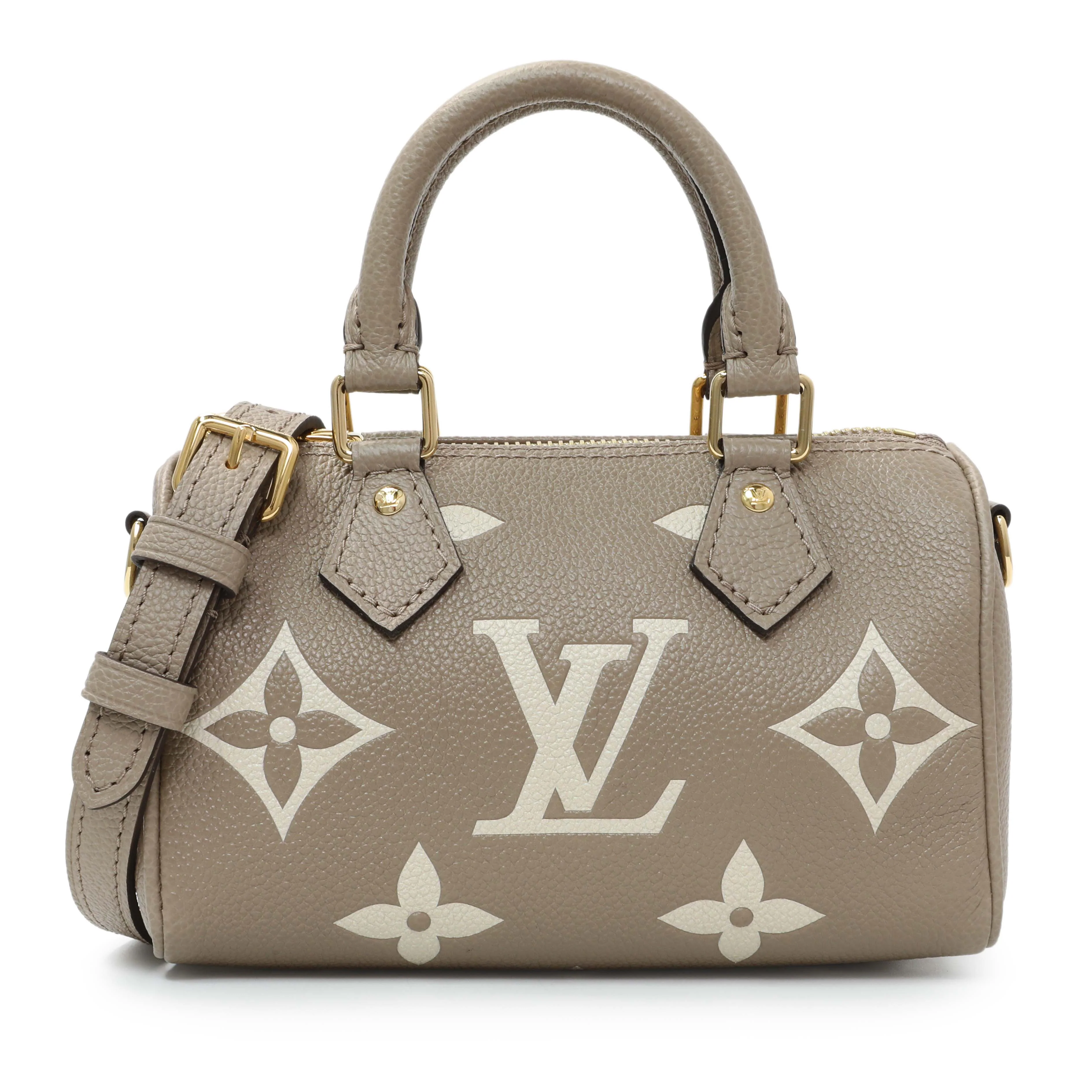 Louis Vuitton Tourterelle Grey/Cream Empreinte Giant Monogram Nano Speedy