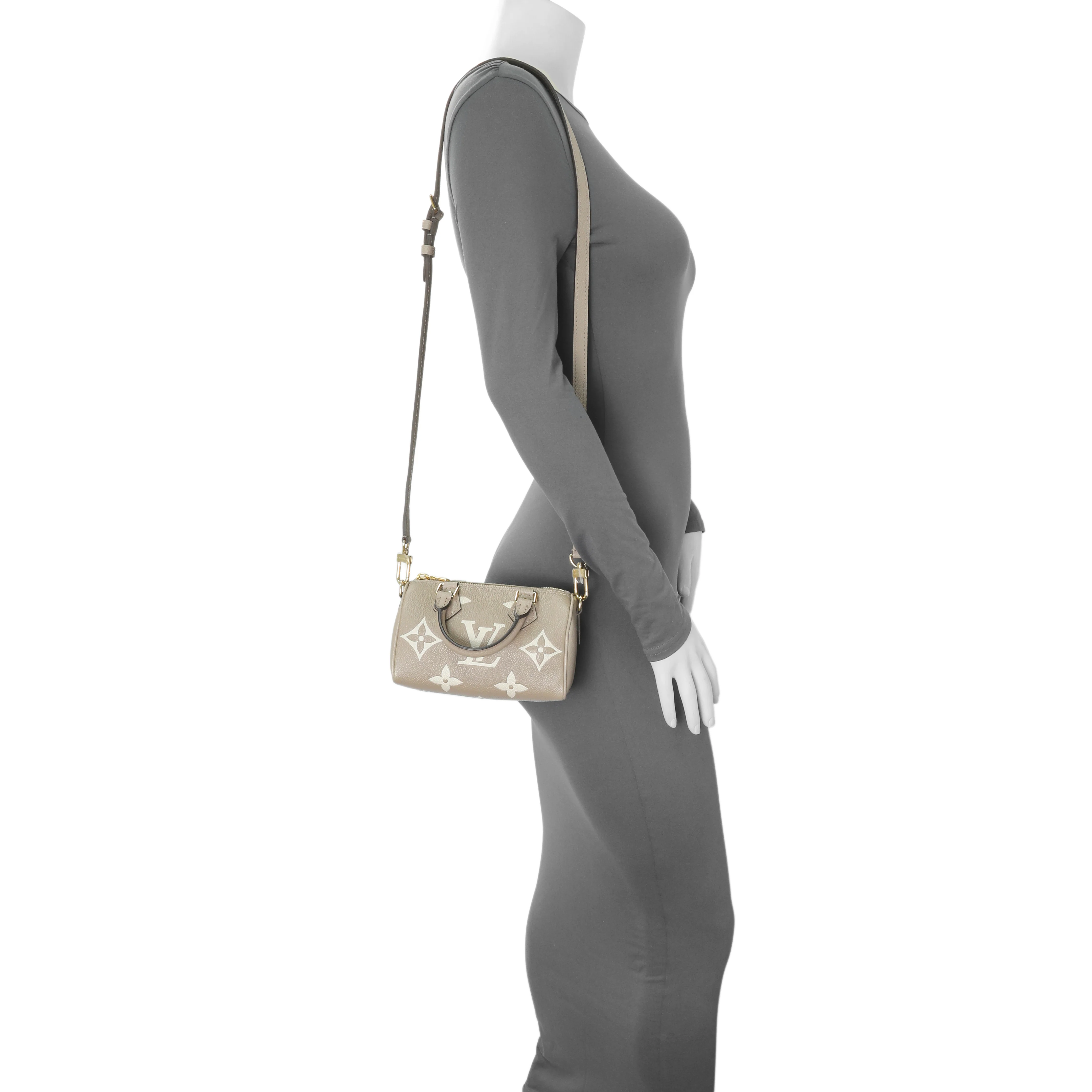 Louis Vuitton Tourterelle Grey/Cream Empreinte Giant Monogram Nano Speedy - Image 10