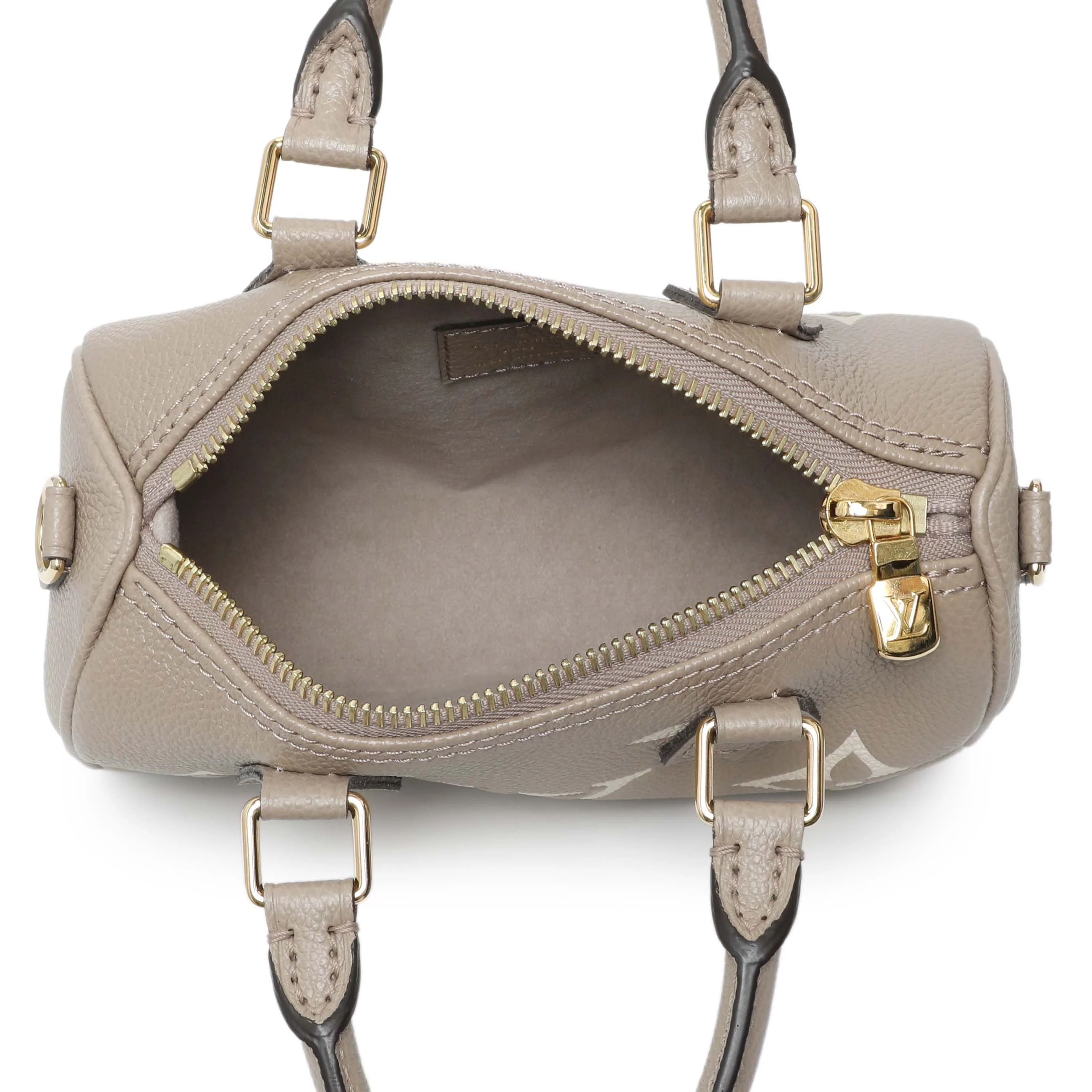 Louis Vuitton Tourterelle Grey/Cream Empreinte Giant Monogram Nano Speedy - Image 8