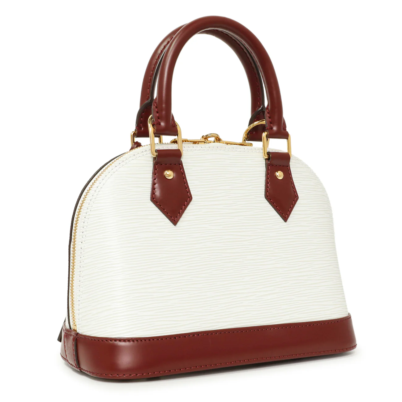 Louis Vuitton White/Burgundy Epi Alma BB - Image 2