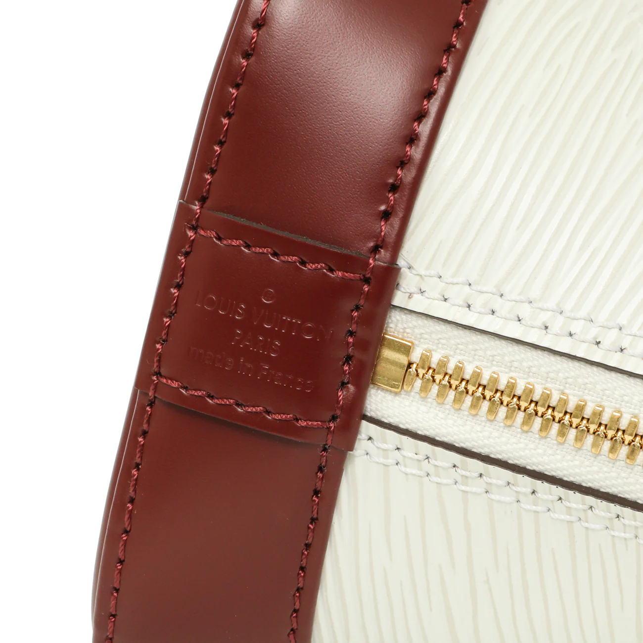 Louis Vuitton White/Burgundy Epi Alma BB - Image 6