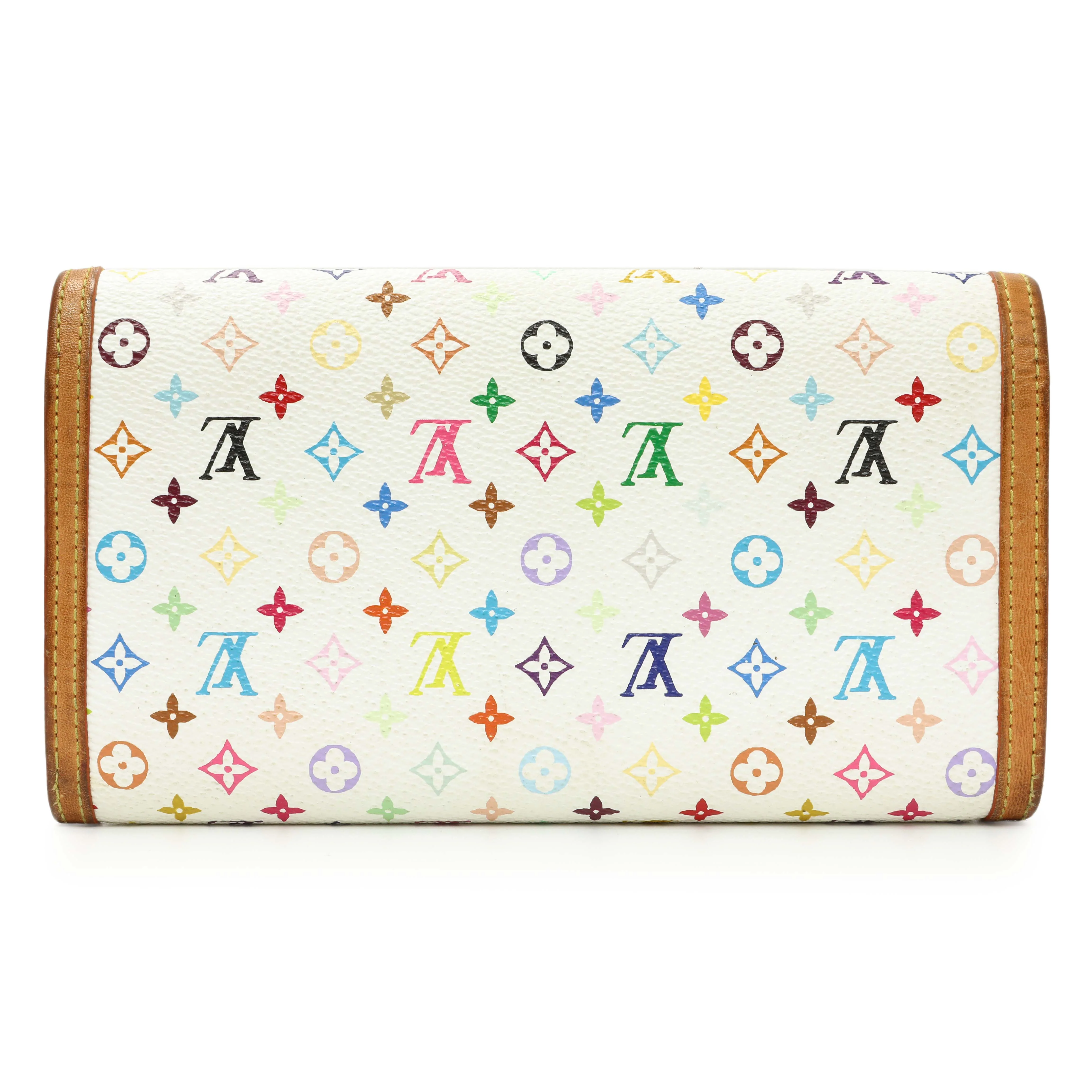 Louis Vuitton White Monogram Multicolor Porte Tresor International Wallet - Image 2