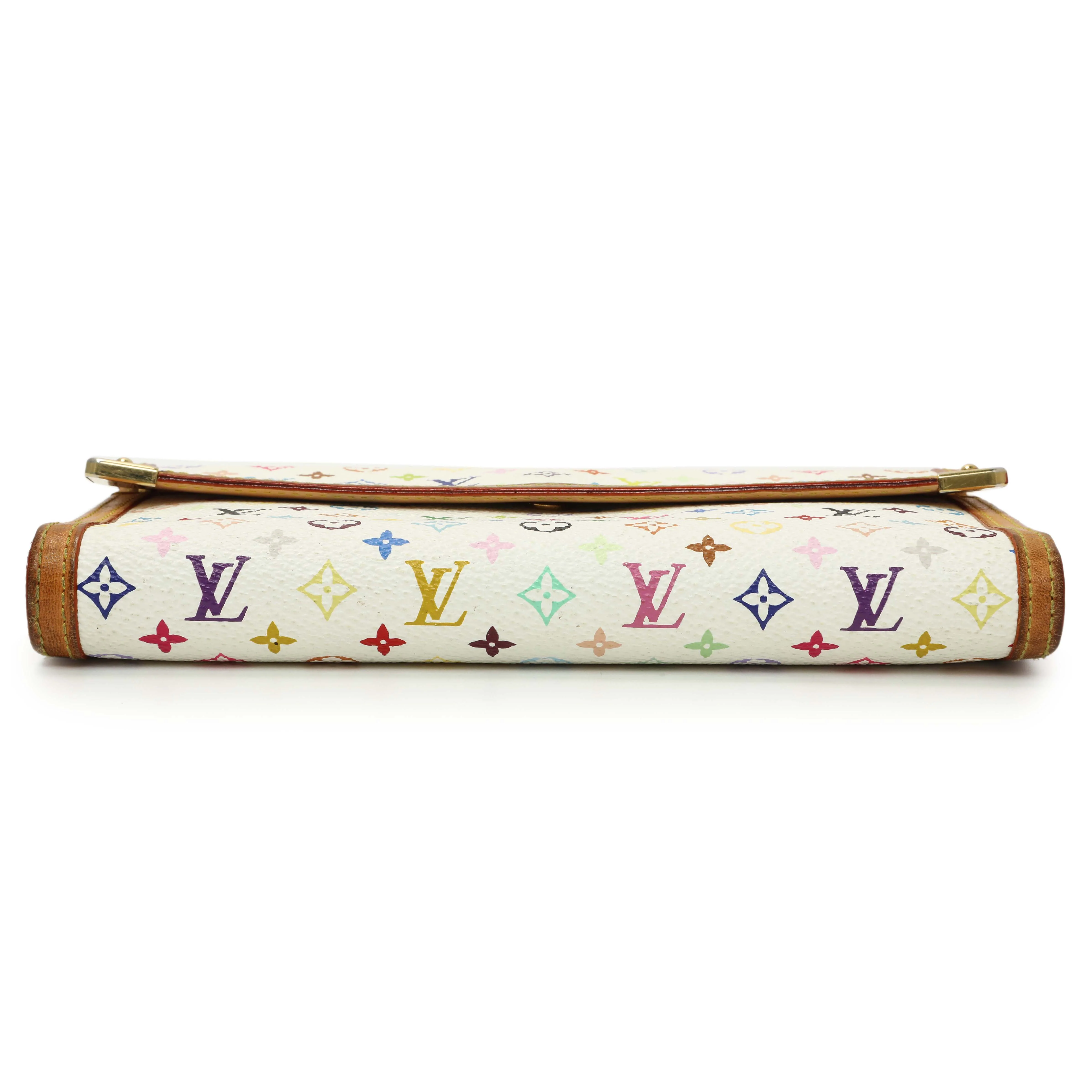 Louis Vuitton White Monogram Multicolor Porte Tresor International Wallet - Image 3