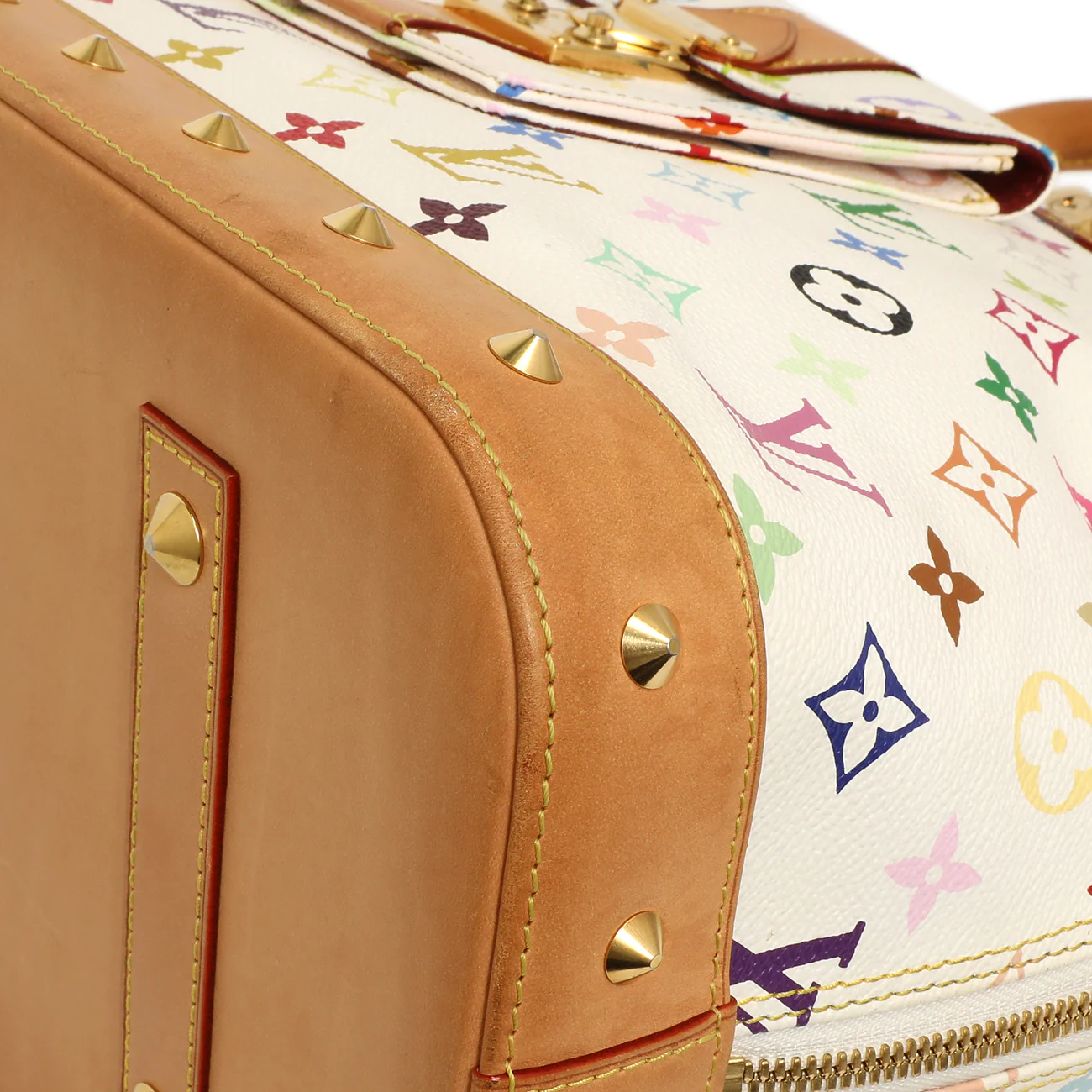 Louis Vuitton White Multicolor Monogram Alma GM - Image 5