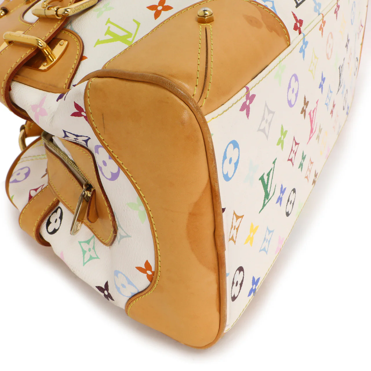 Louis Vuitton White Multicolor Monogram Claudia - Image 4