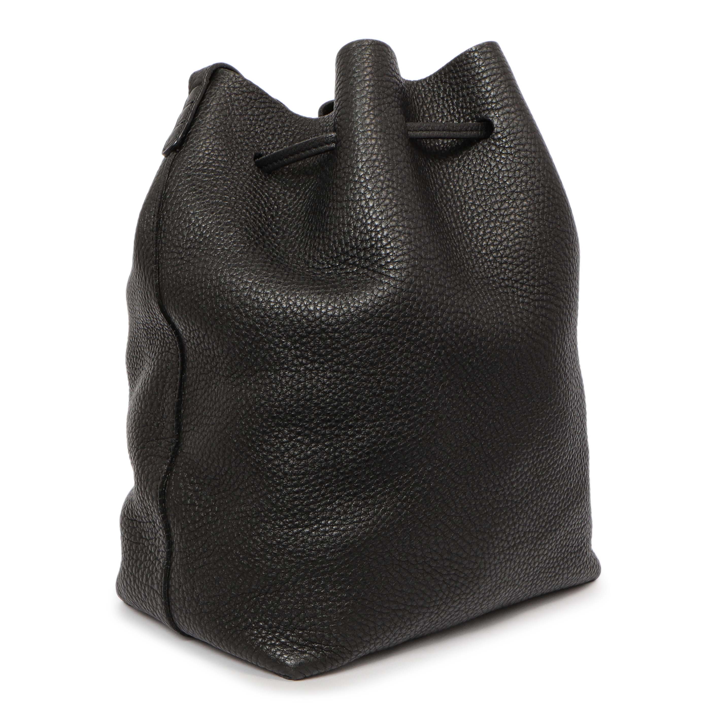 Mansur Gavriel Black Tumbled Calfskin Bucket Bag - Image 2