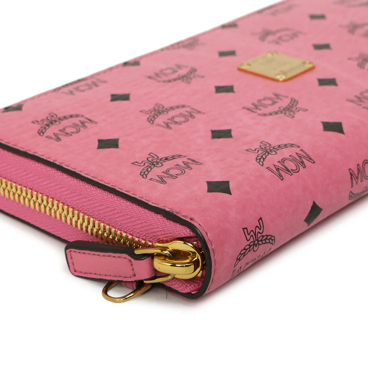 MCM Pink Visetos Zip Around Wristlet Wallet - Image 4