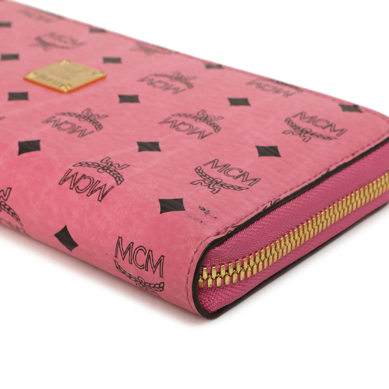 MCM Pink Visetos Zip Around Wristlet Wallet - Image 5