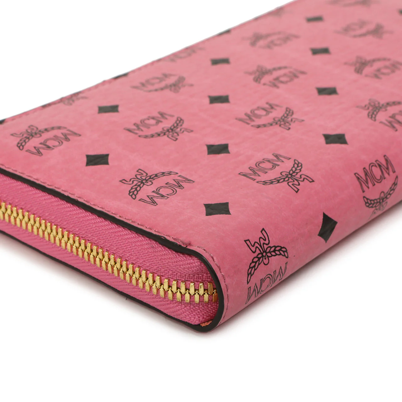 MCM Pink Visetos Zip Around Wristlet Wallet - Image 6
