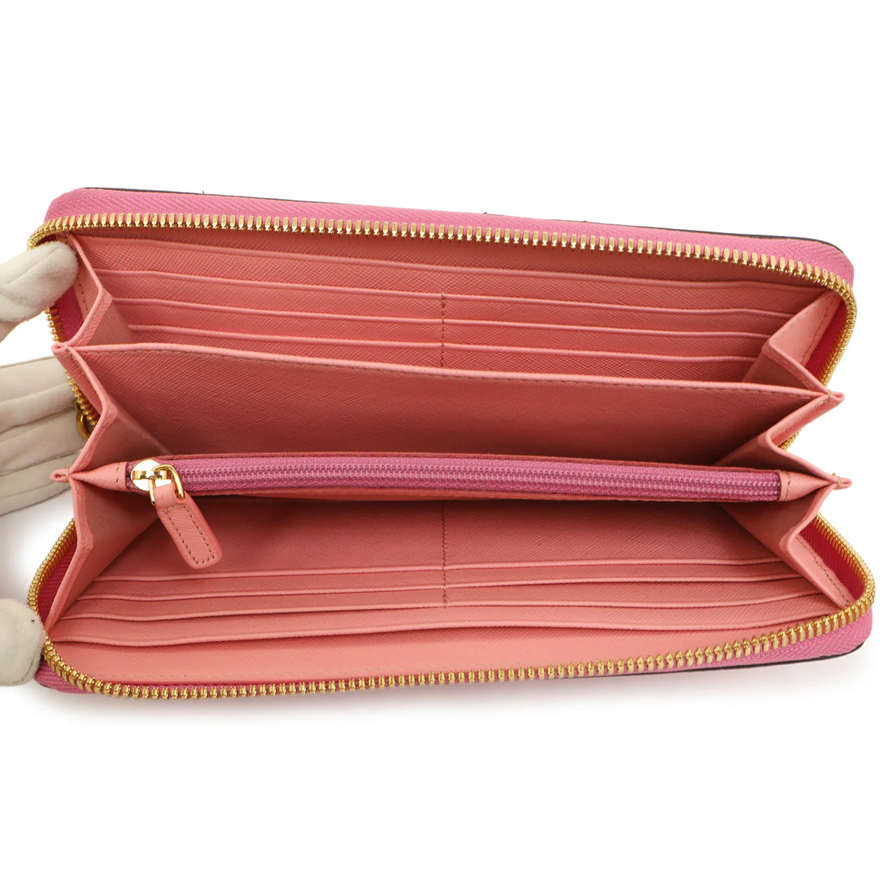 MCM Pink Visetos Zip Around Wristlet Wallet - Image 8
