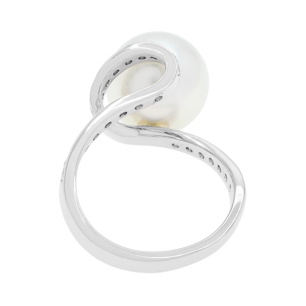 Mikimoto 18K White Gold South Sea Pearl Diamond Ring - Image 3