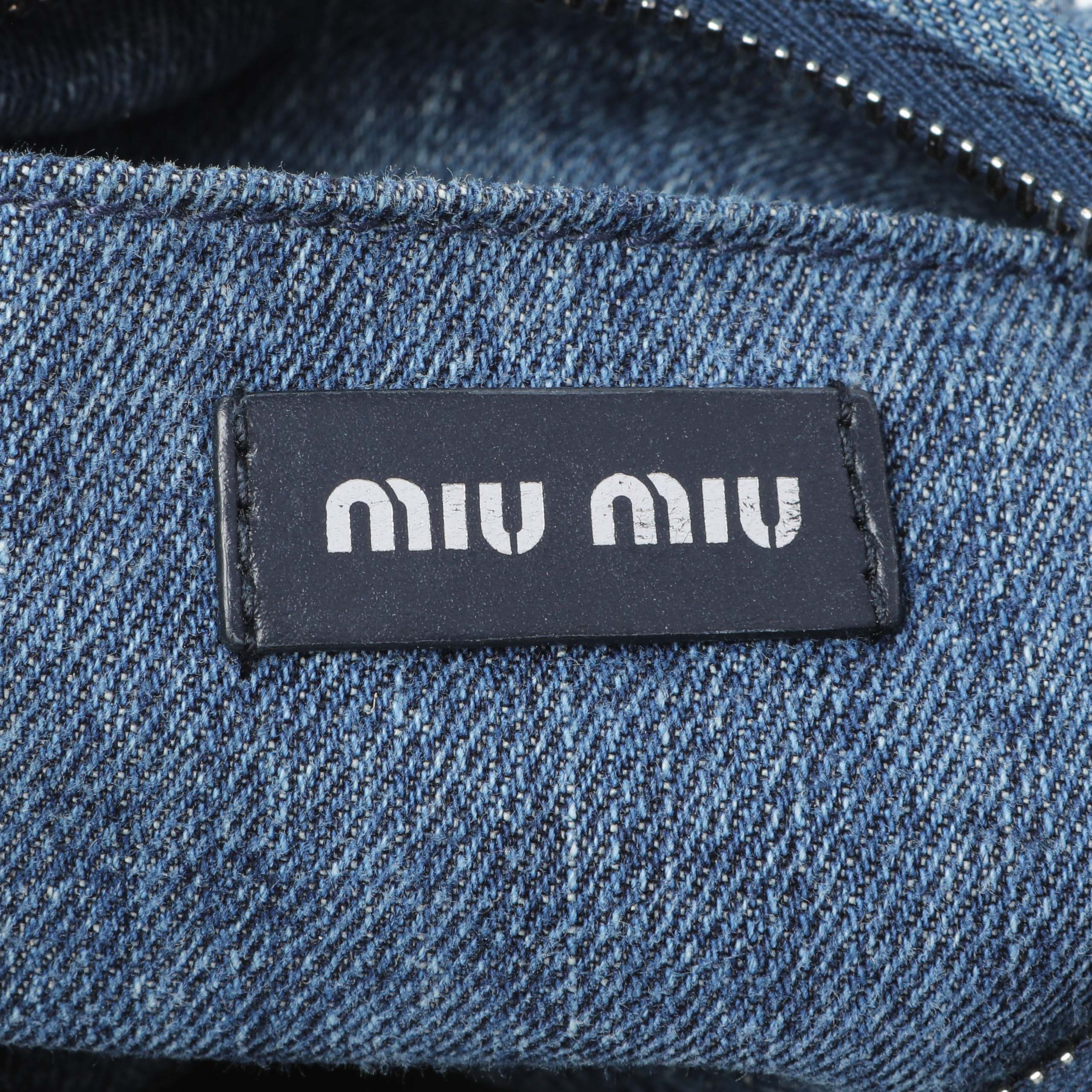Miu Miu Blue Denim Matelasse Crossbody - Image 5