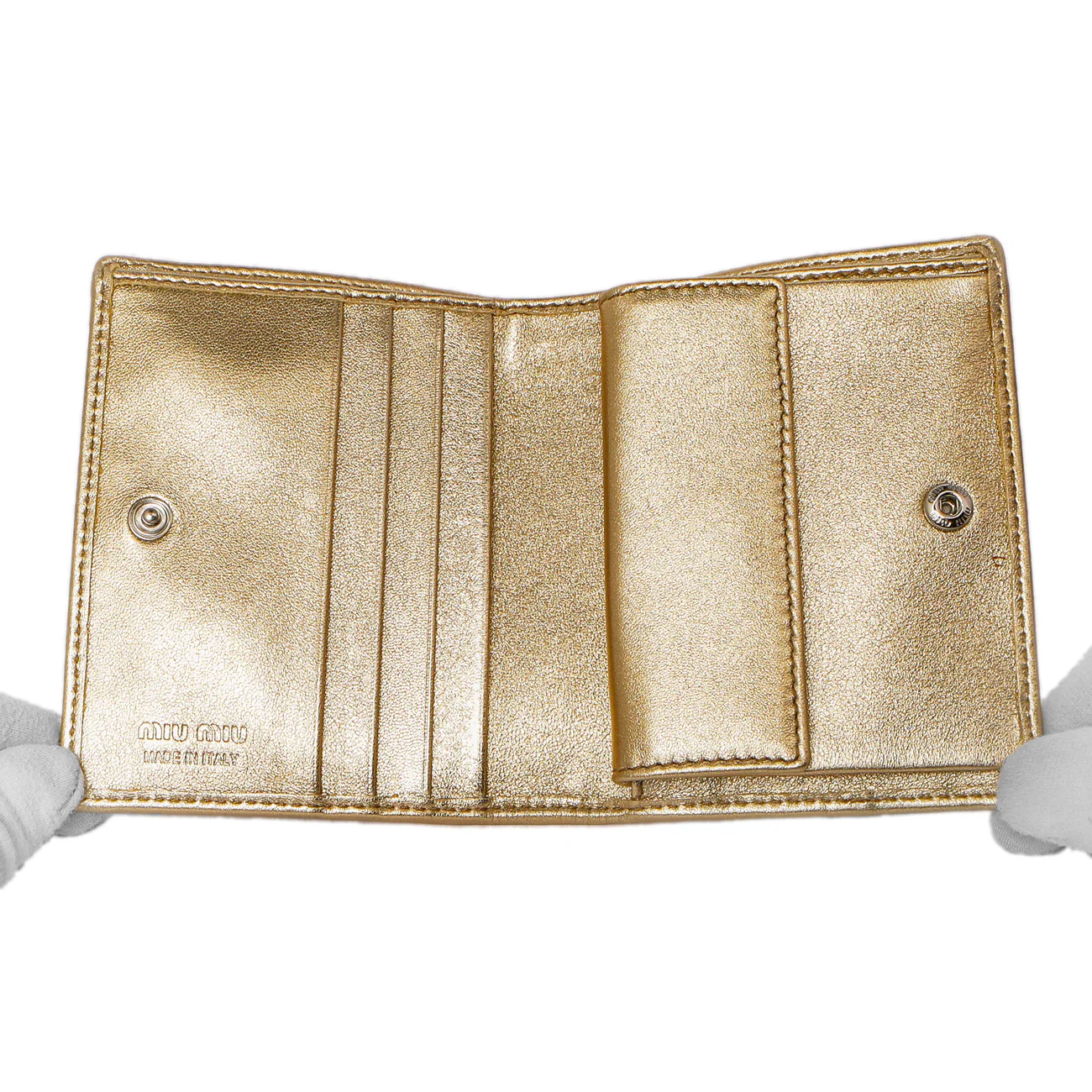 Miu Miu Gold Sequin Wallet - Image 4