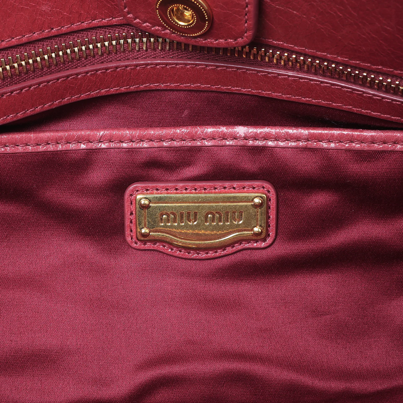 Miu Miu Pink Vitello Shine Double Zip Tote - Image 9