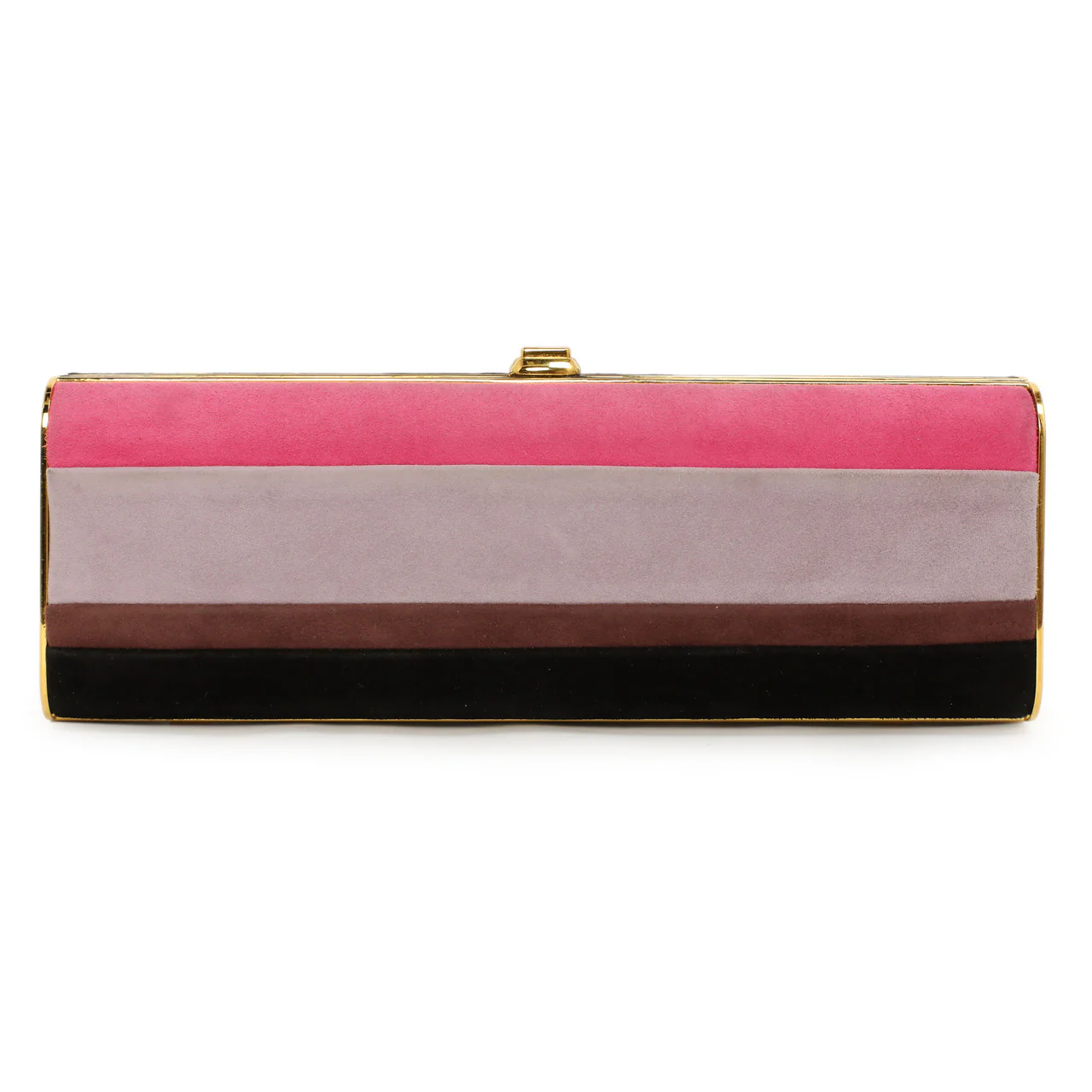 Miu Miu Striped Suede Box Clutch - Image 3