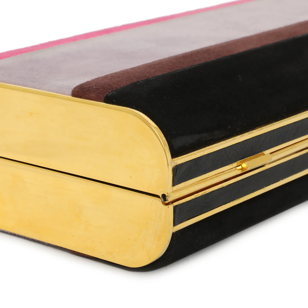Miu Miu Striped Suede Box Clutch - Image 5