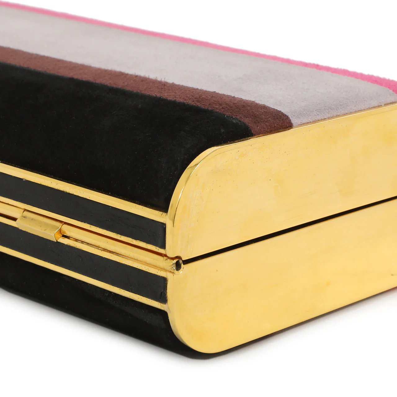 Miu Miu Striped Suede Box Clutch - Image 6