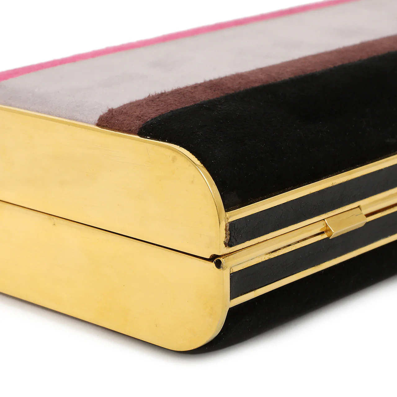 Miu Miu Striped Suede Box Clutch - Image 7