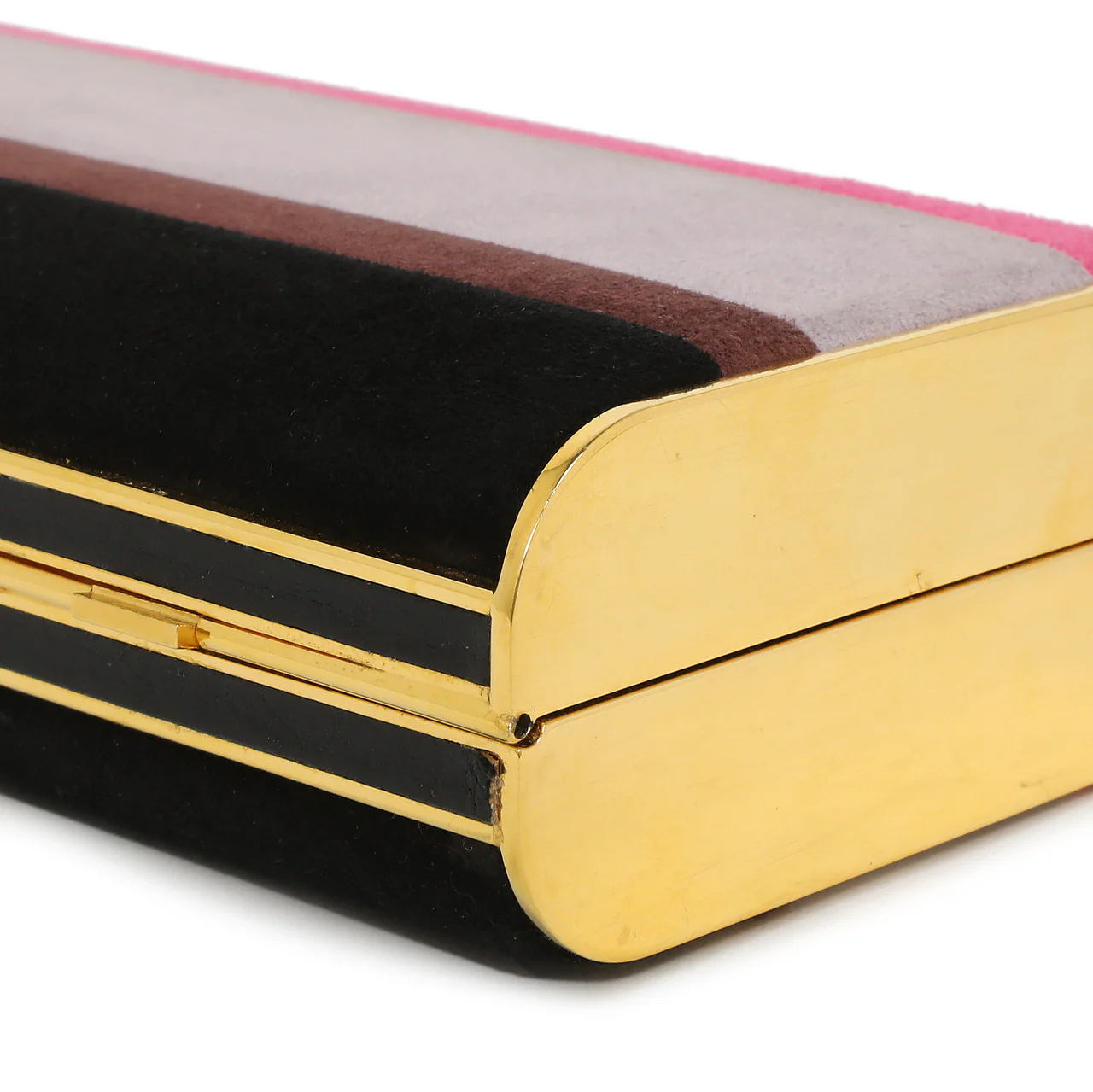 Miu Miu Striped Suede Box Clutch - Image 8