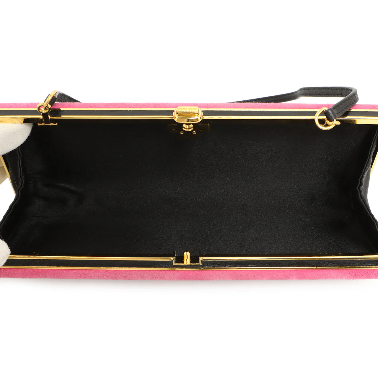Miu Miu Striped Suede Box Clutch - Image 9