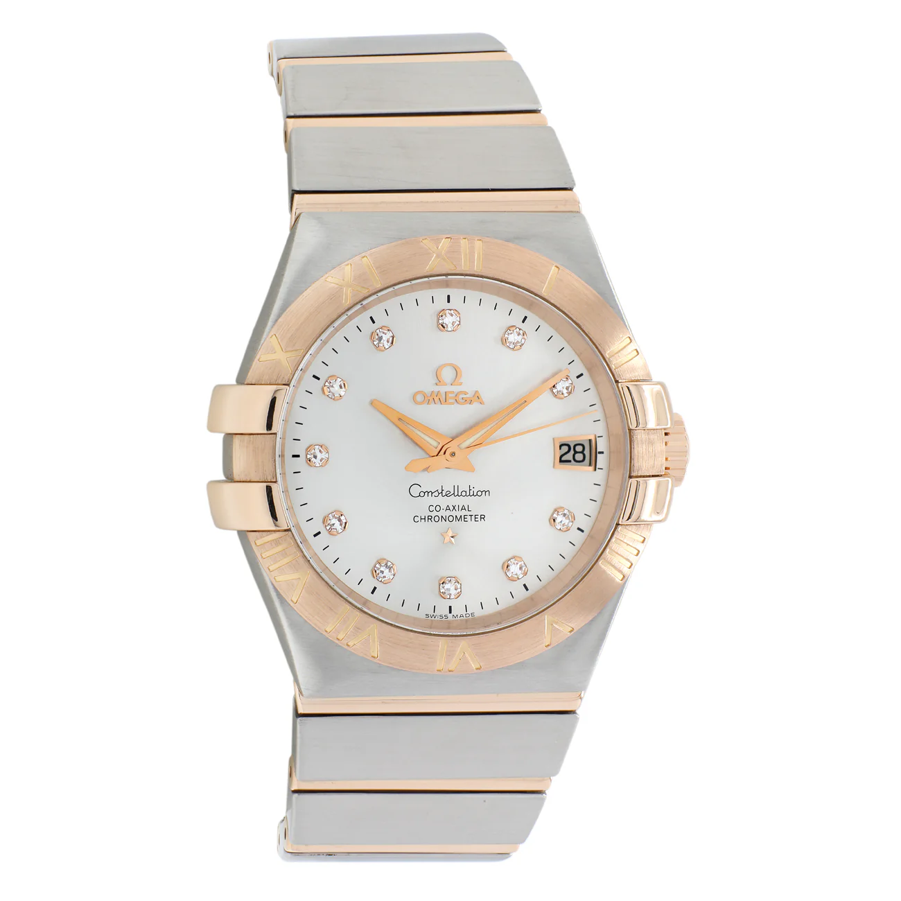 Omega Stainless Steel 18K Rose Gold Constellation 123.20.35.20.52.001