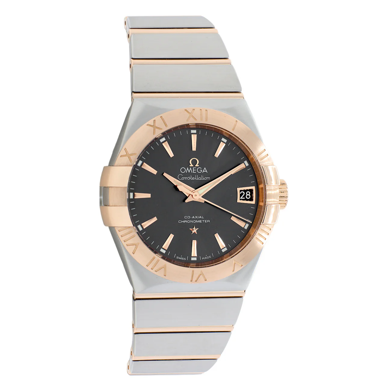 Omega Stainless Steel 18K Rose Gold Constellation 123.20.38.21.06.001