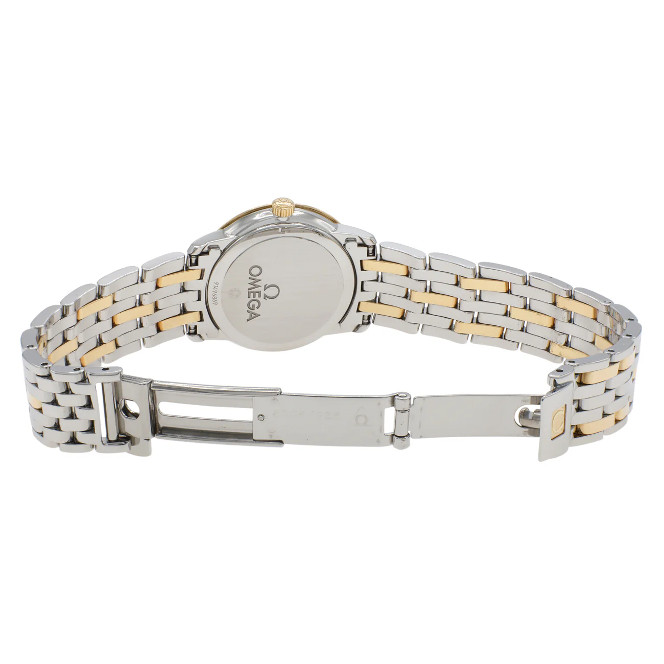 Omega Stainless Steel 18K Yellow Gold Diamond De Ville Prestige 413.25.27.60.55.001 - Image 4
