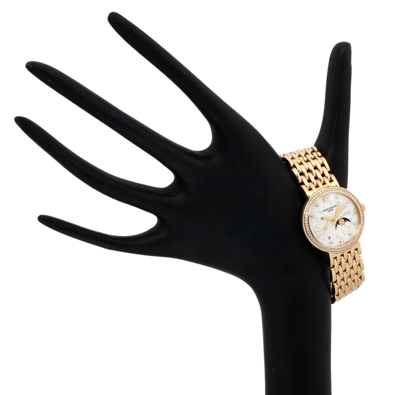 Patek Philippe 18K Yellow Gold & Diamond Calatrava Moonphase Ladies Watch 4958-1J - Image 4