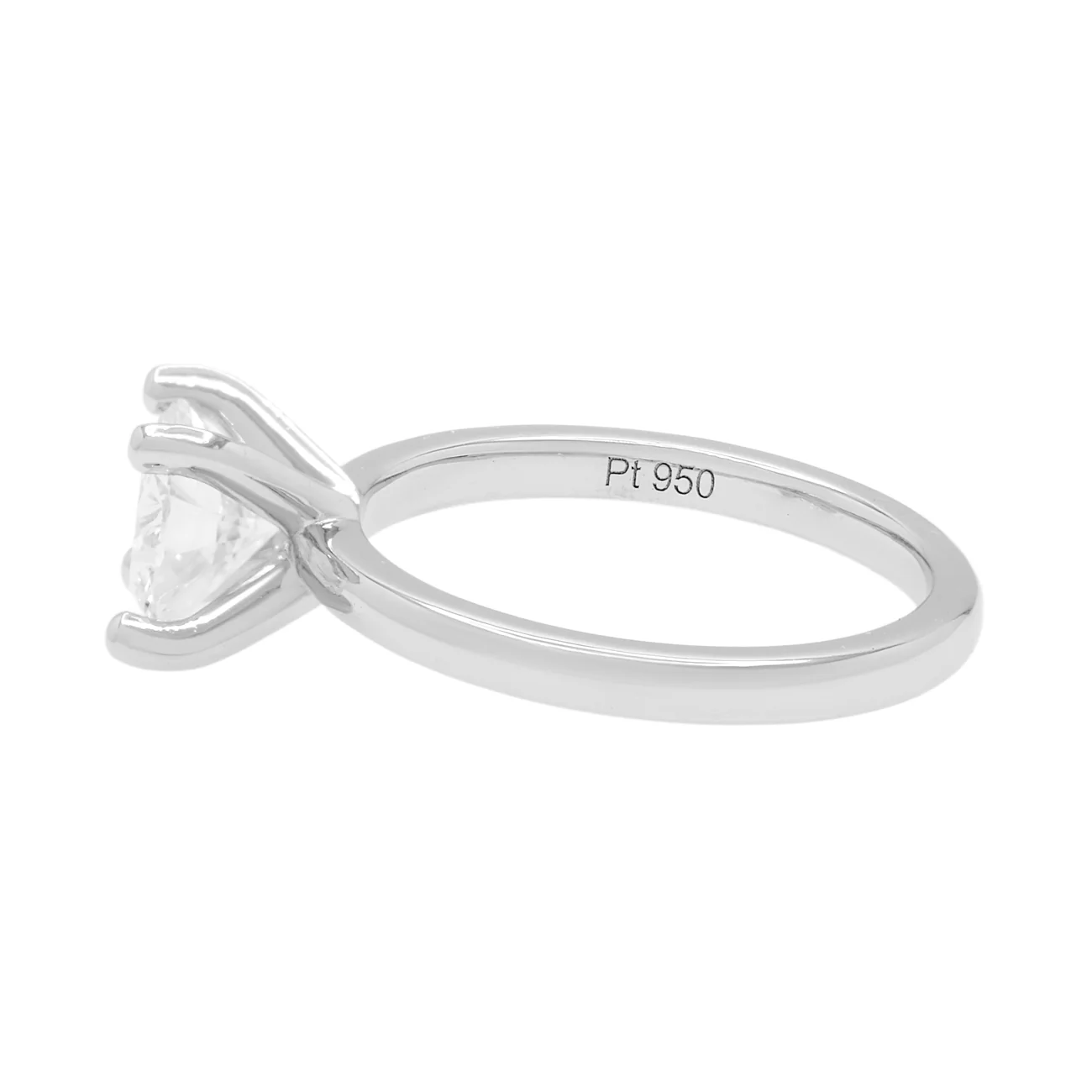 Platinum 0.95 Carat Diamond Solitaire Ring - Image 2