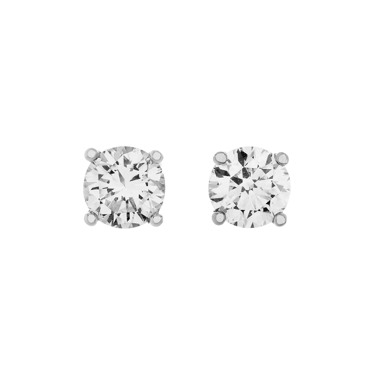 Platinum 3.03 Carat Diamond Stud Earrings