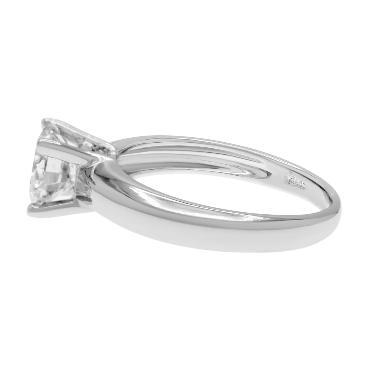 Platinum Solitaire 1.01 Carat Diamond Ring - Image 3