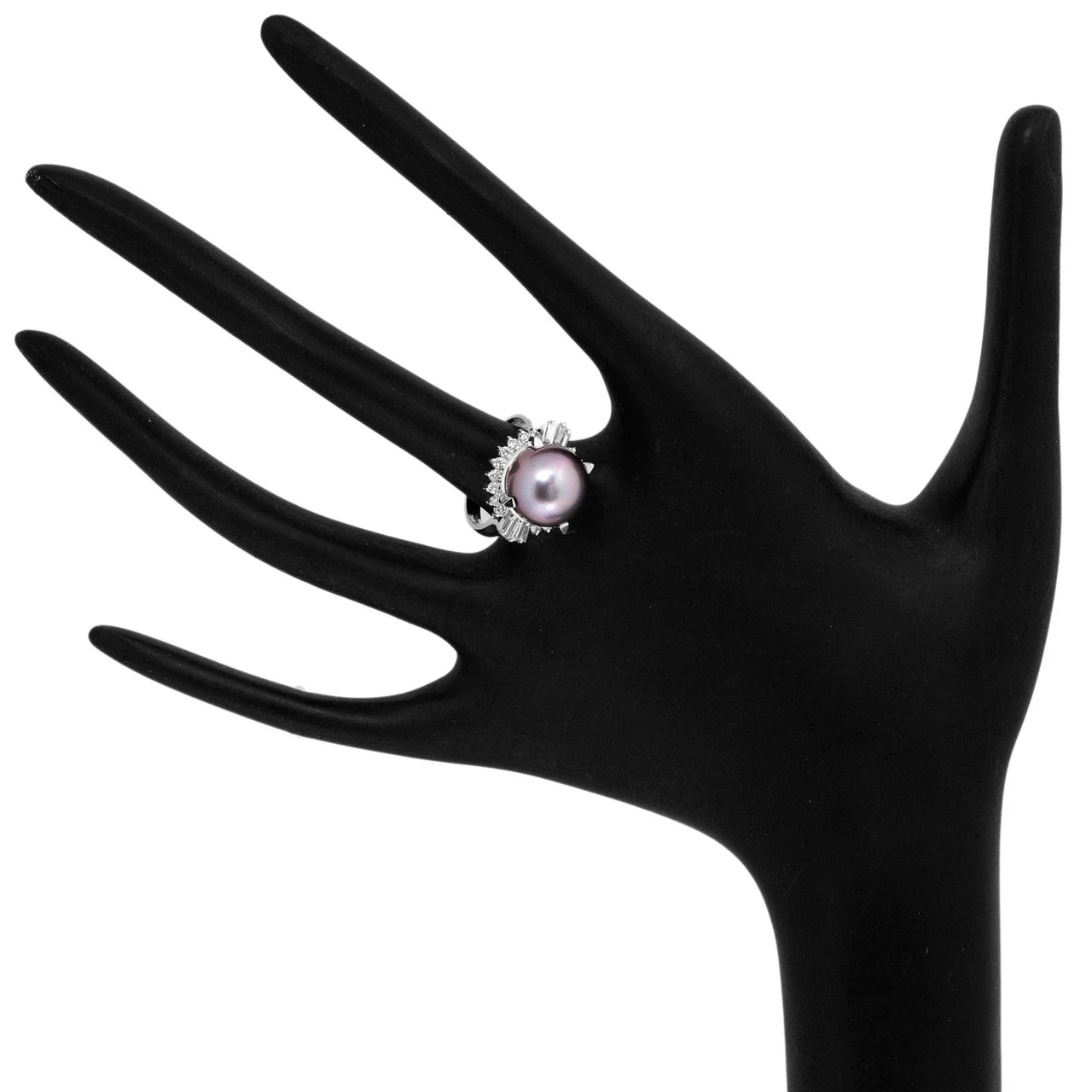 Platinum South Sea Pearl & Diamond Ring - Image 4