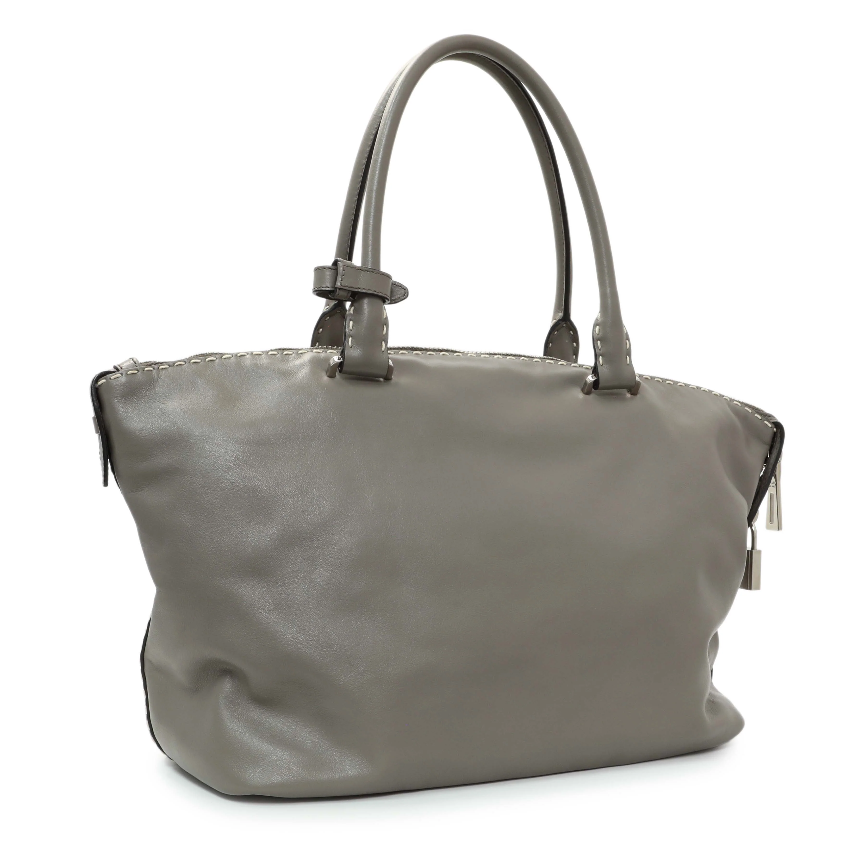 Prada Argilla Smooth Calfskin Leather Double Handle Satchel Bag - Image 2