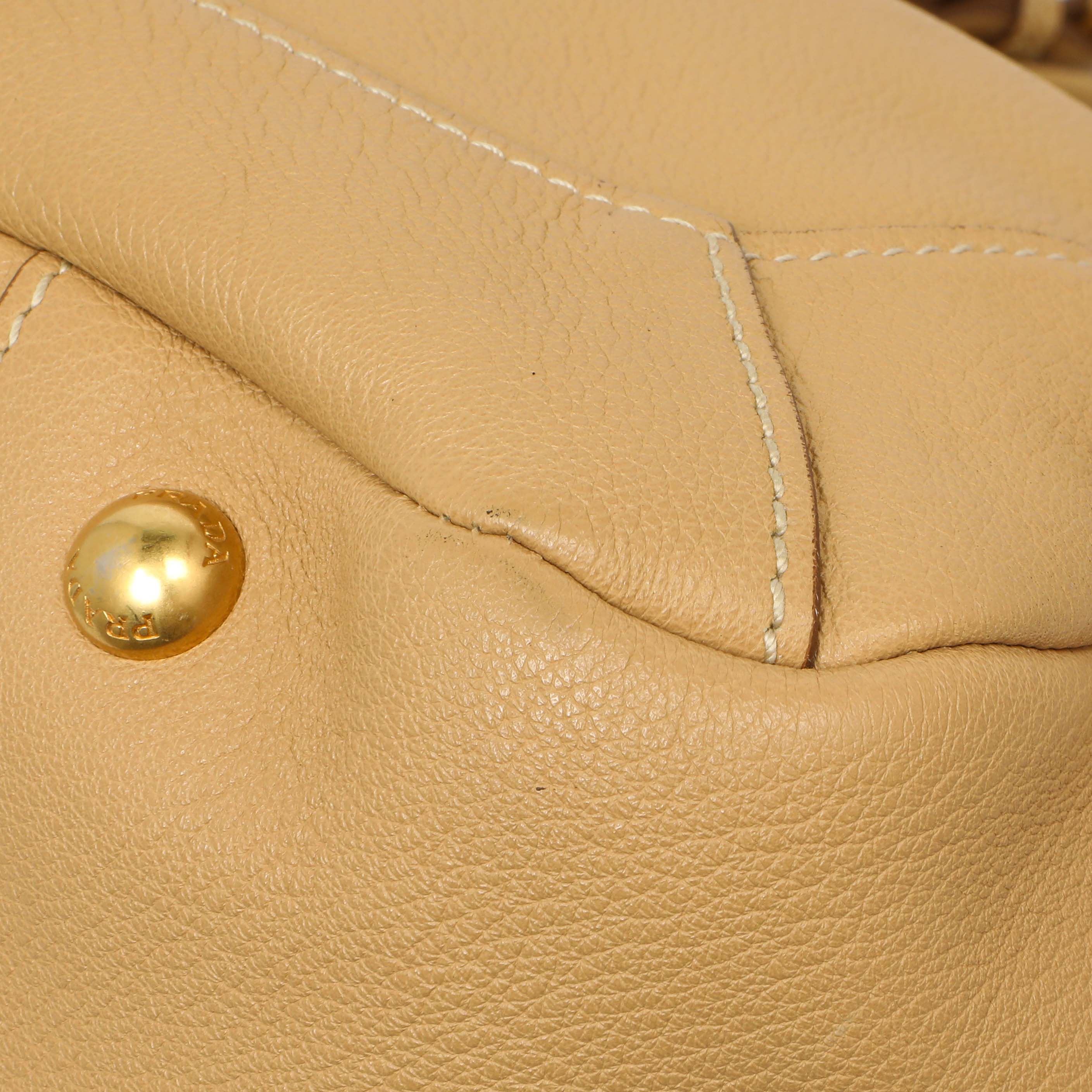 Prada Beige Vitello Daino Shoulder Bag - Image 7