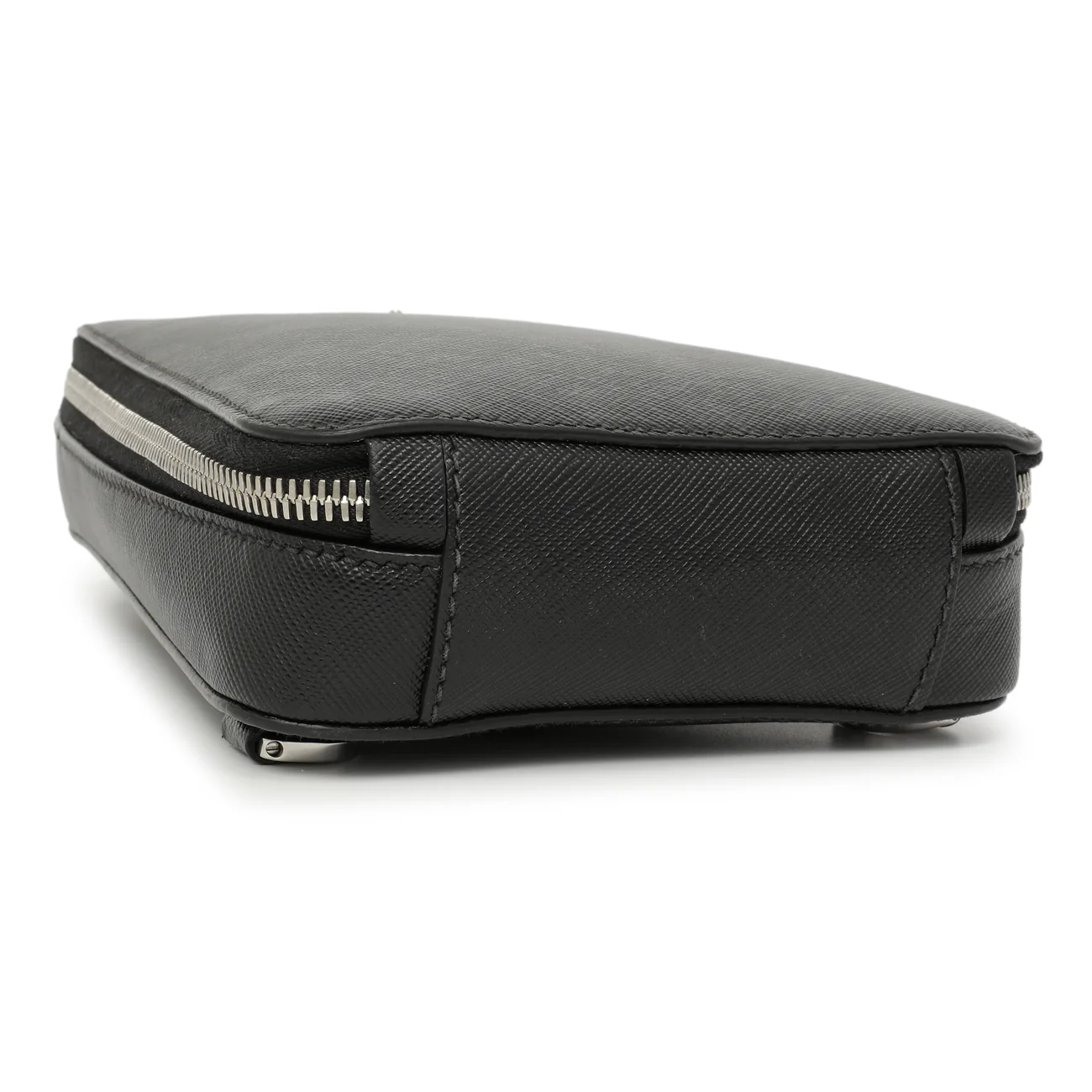 Prada Black Brique Saffiano Travel Sling Bag - Image 3