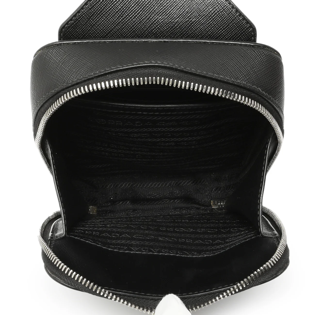 Prada Black Brique Saffiano Travel Sling Bag - Image 4