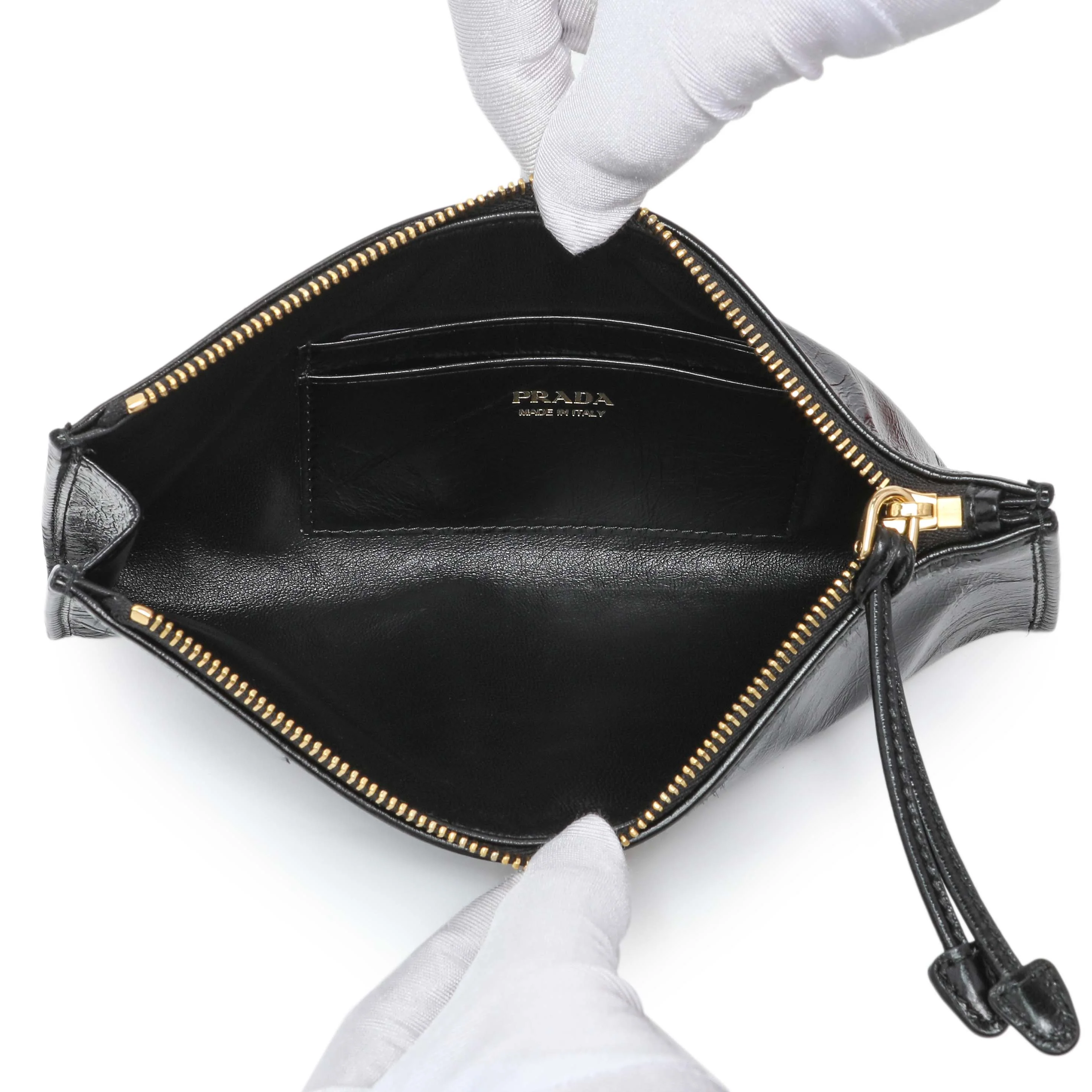 Prada Black Lux Calfskin Pouch - Image 4