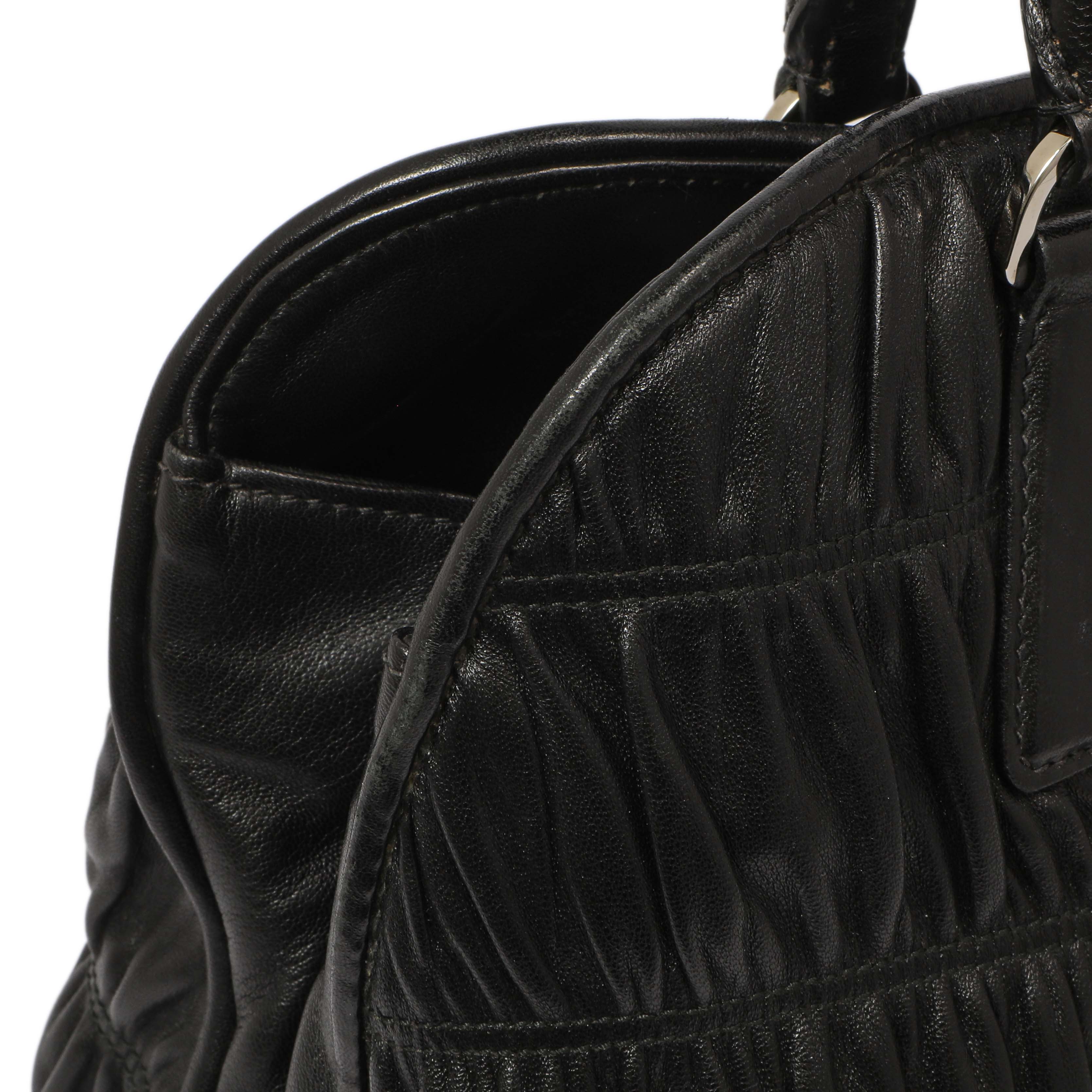 Prada Black Nappa Gaufre Double Handle Tote - Image 10