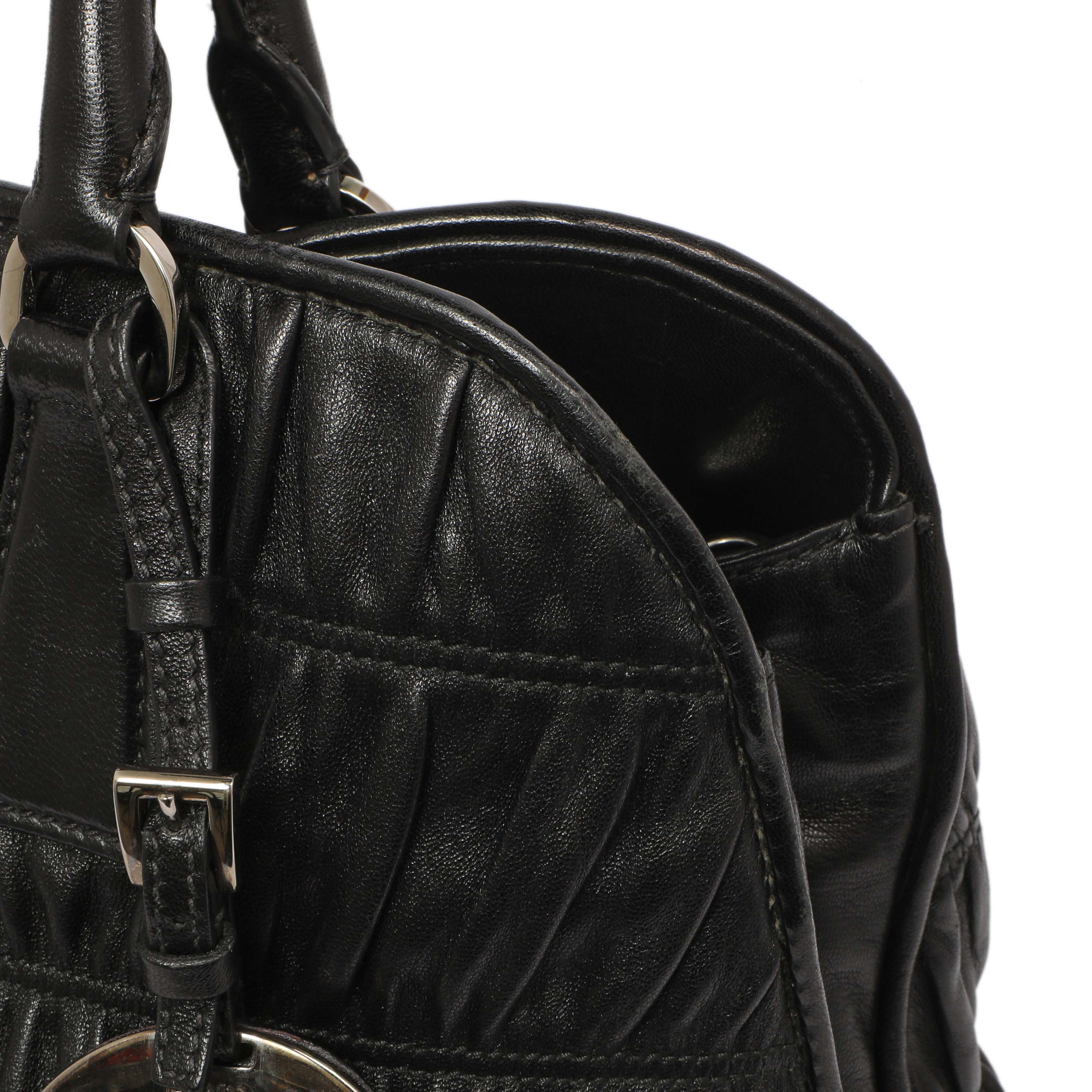 Prada Black Nappa Gaufre Double Handle Tote - Image 11