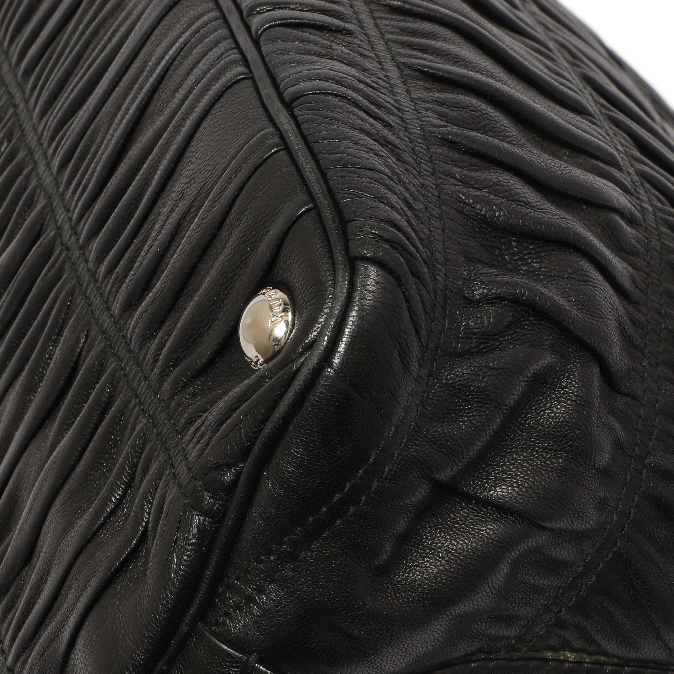 Prada Black Nappa Gaufre Double Handle Tote - Image 5