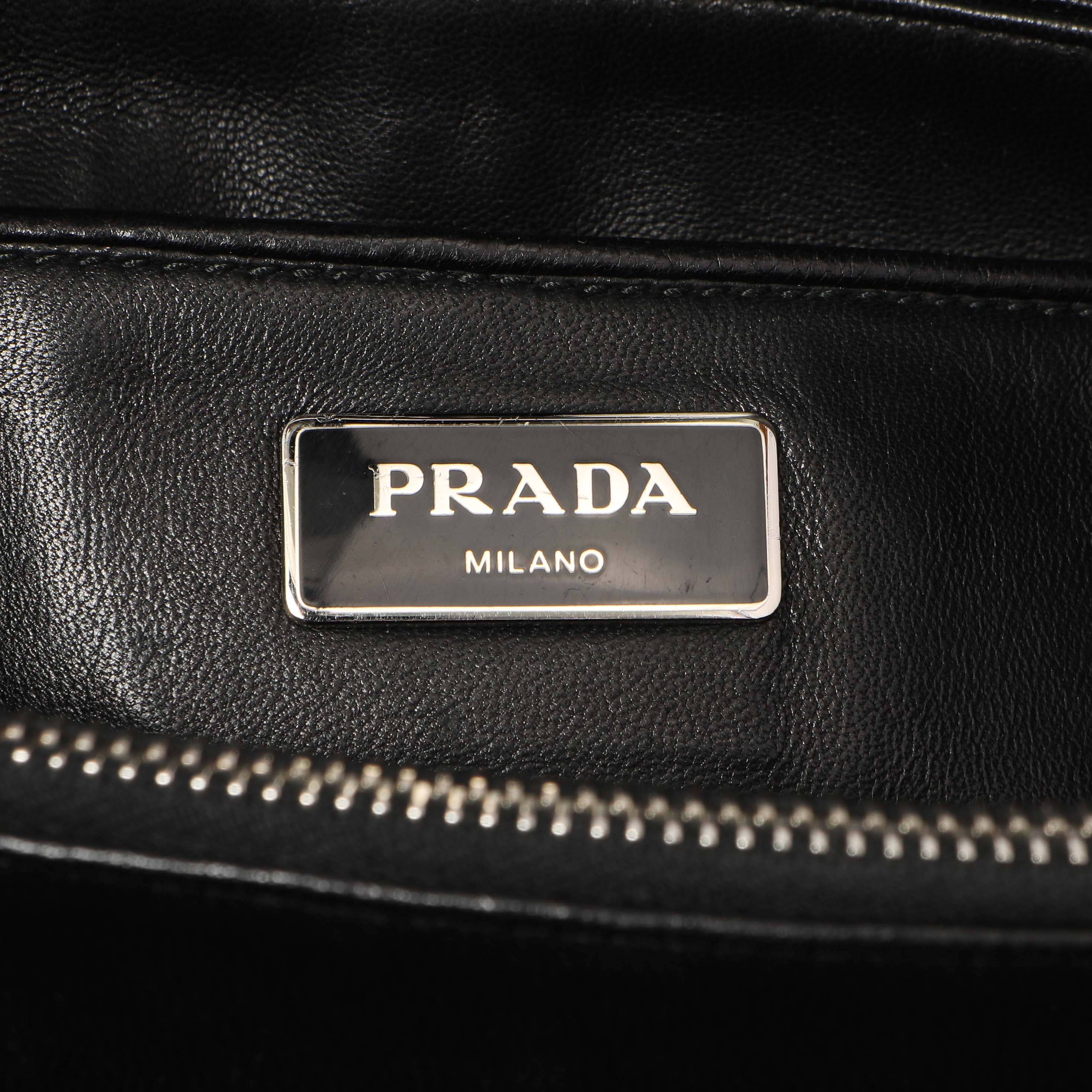 Prada Black Nappa Gaufre Double Handle Tote - Image 9