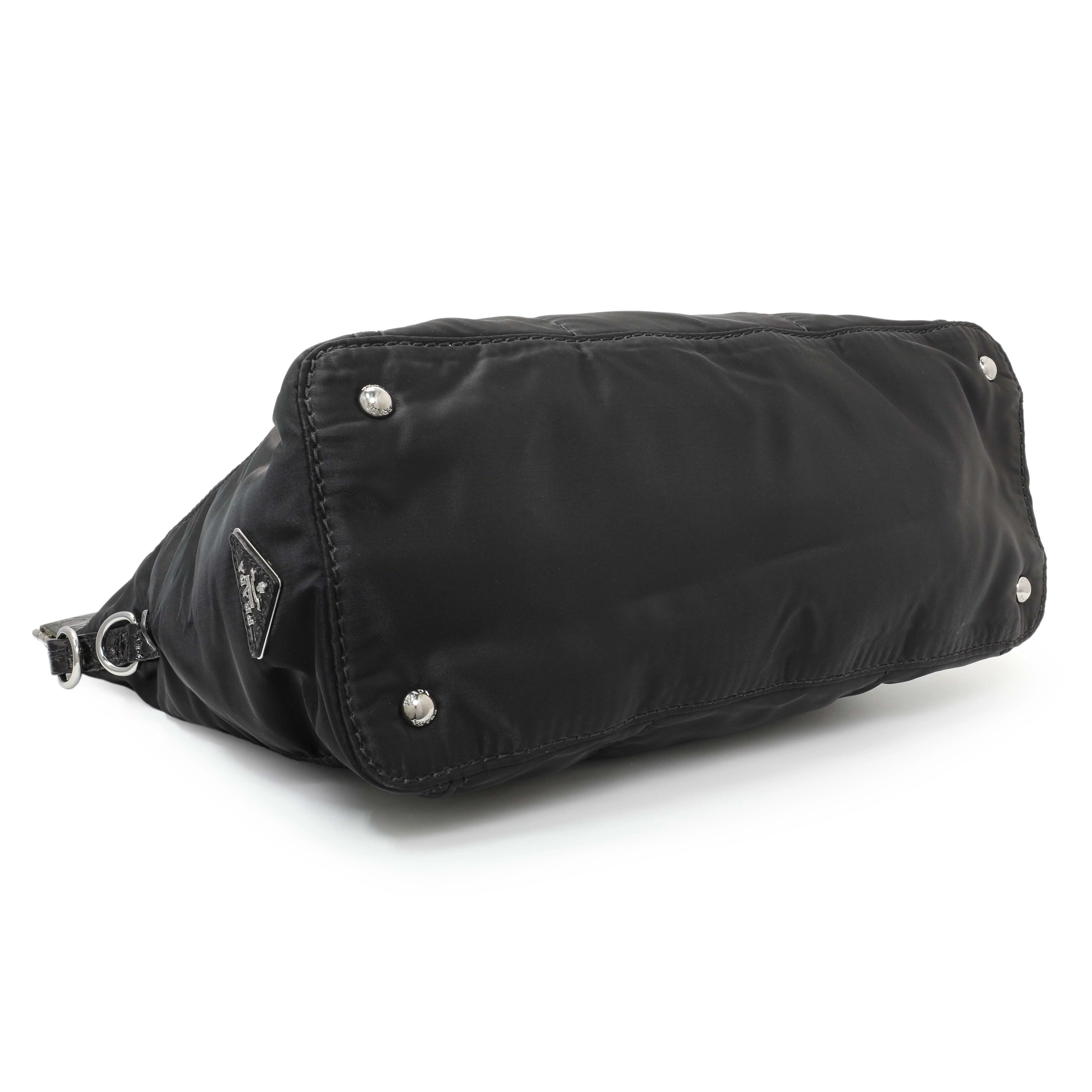 Prada Black Nylon Frame Tote - Image 3