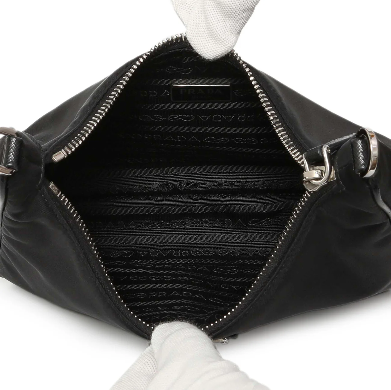 Prada Black Nylon Re-Edition 2005 Shoulder Bag - Image 9