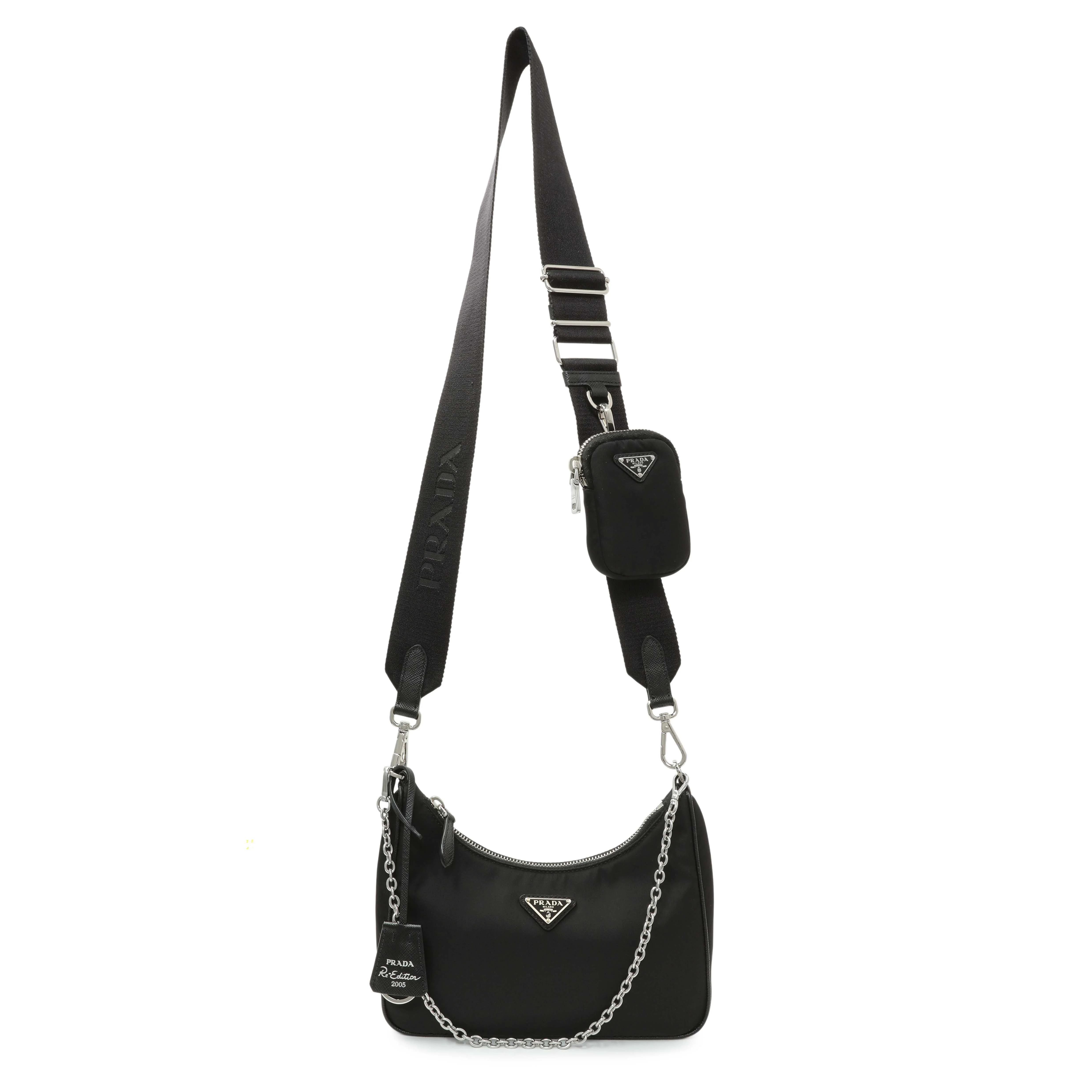 Prada Black Nylon Re-Edition 2005 Shoulder Bag