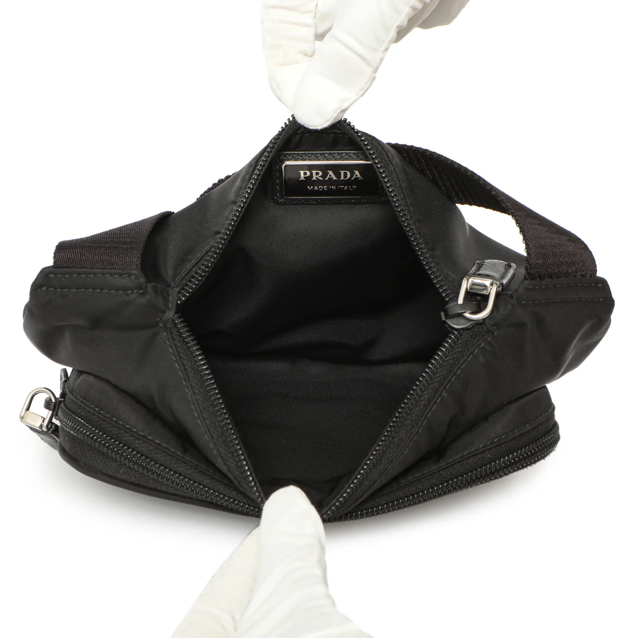 Prada Black Re-Nylon Belt Bag - Image 4