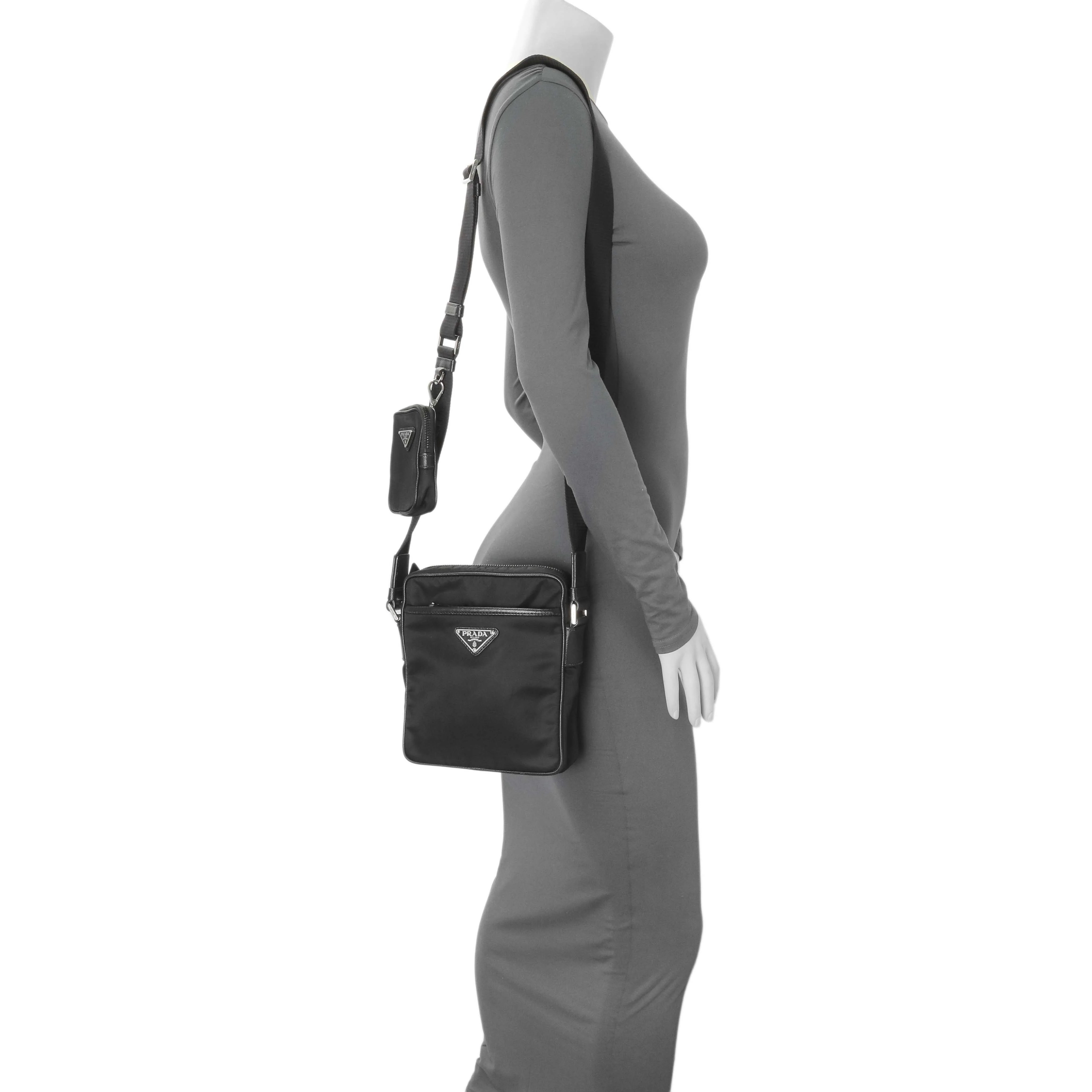 Prada Black Re-Nylon Messenger Bag - Image 10